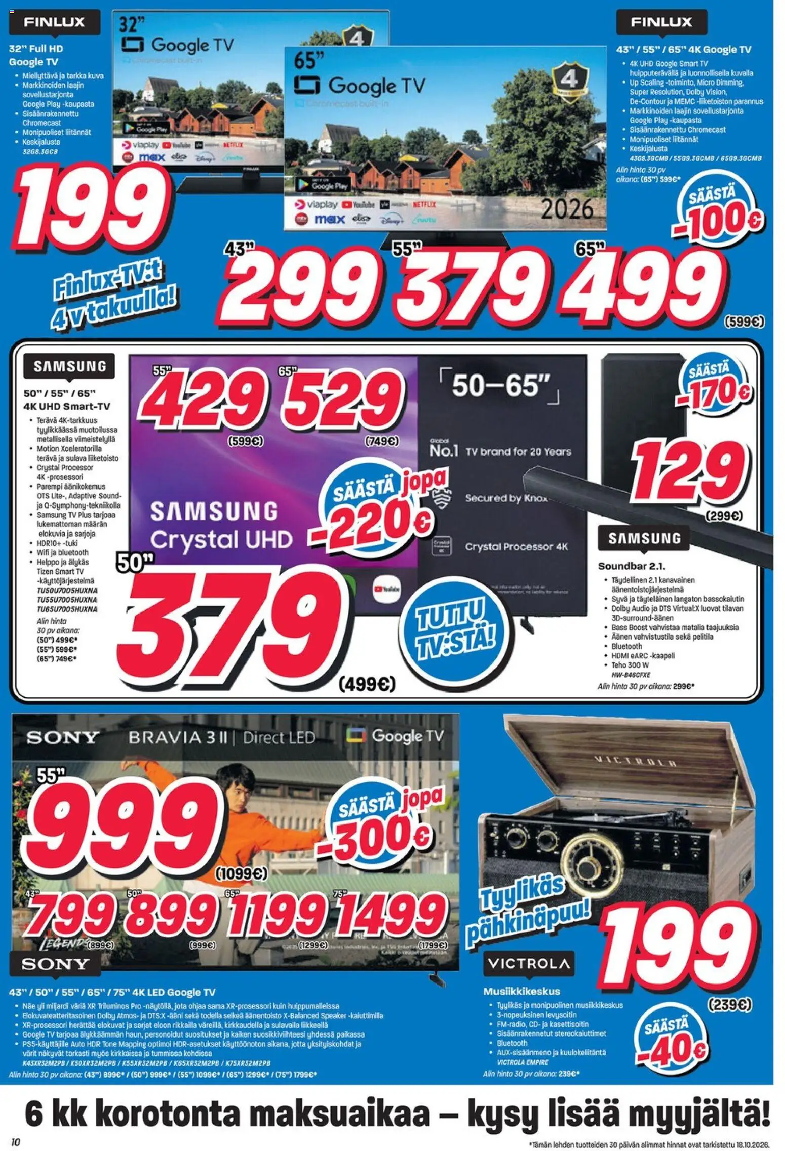Veikon Kone tarjoukset – voimassa 19/10/2026 alkaen | Sivu: 10 | Tuotteet: Audio, Soundbar, TV, Kaapeli