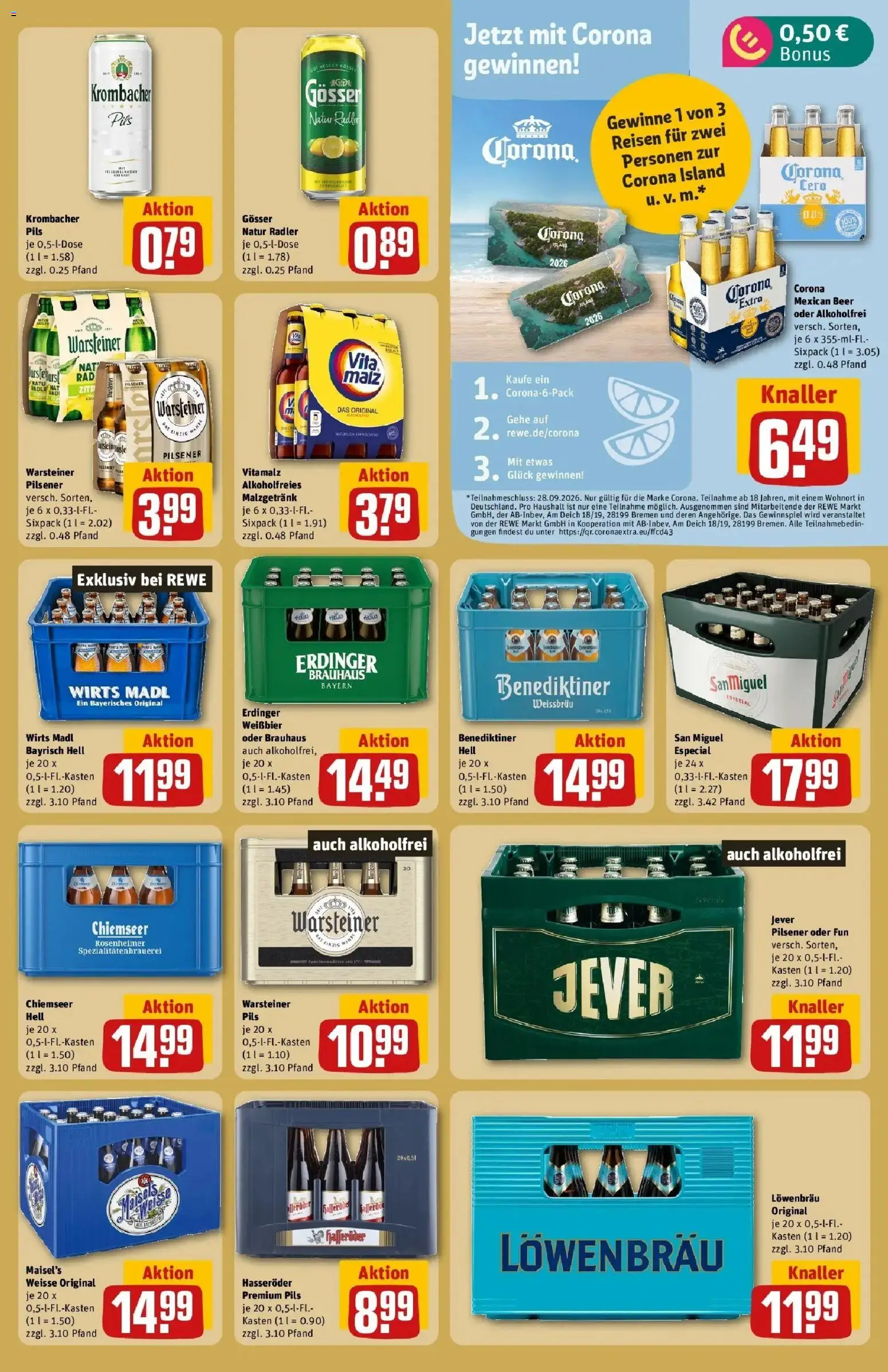 Rewe Prospekt München – gültig ab 27.07.2026 | Seite: 17 | Produkte: Erdinger, Weißbier, Jever, Hasseröder
