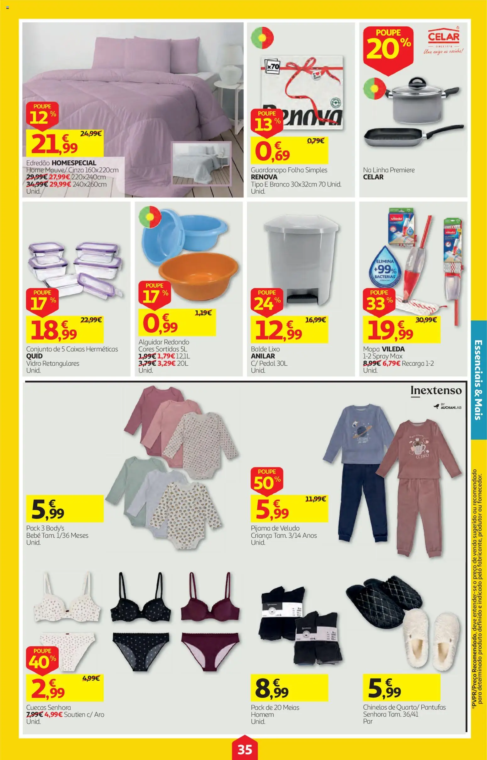Auchan folheto │ válido de 22/10/2026 | Página: 35 | Produtos: Balde, Pijama, Meias, Cuecas