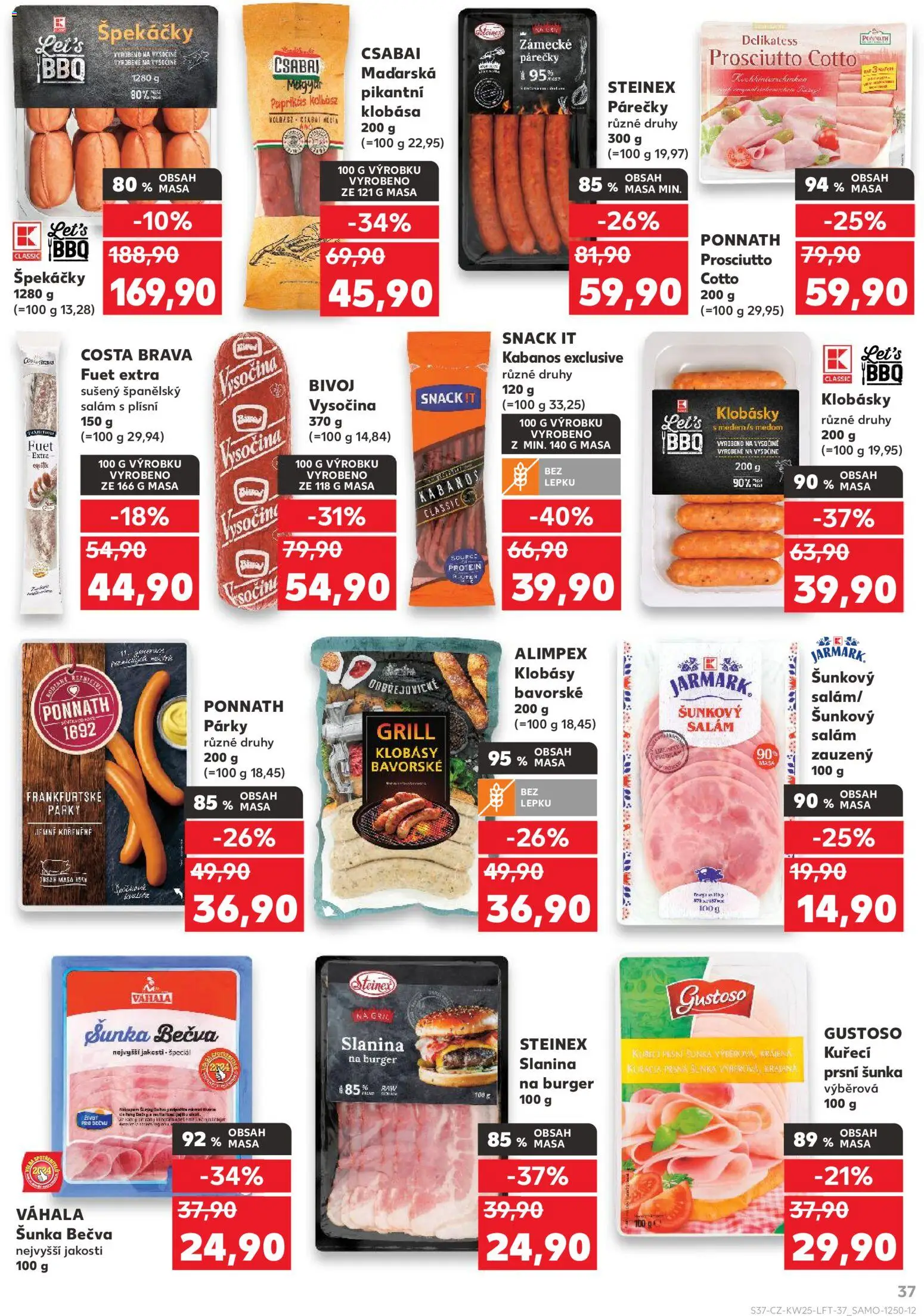 Kaufland leták - Brno od 17.06.2026 | Strana: 37 | Produkty: Salám, Klobásy, Gril, Vysočina