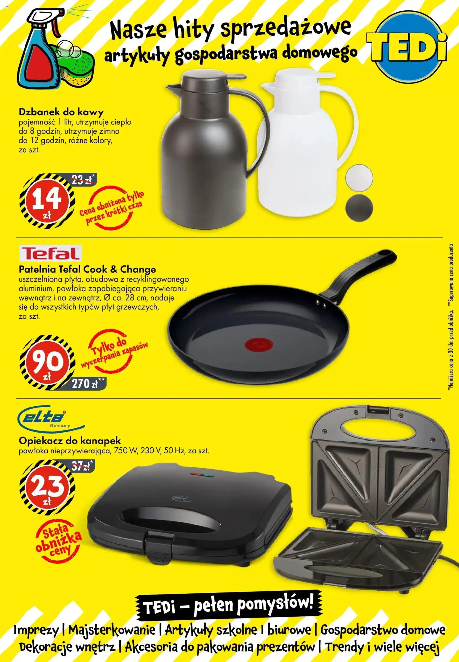 TEDi gazetka - Sosnowiec od 21.03.2026 | Strona: 10 | Produkty: Dzbanek, Opiekacz, Patelnia, Tefal
