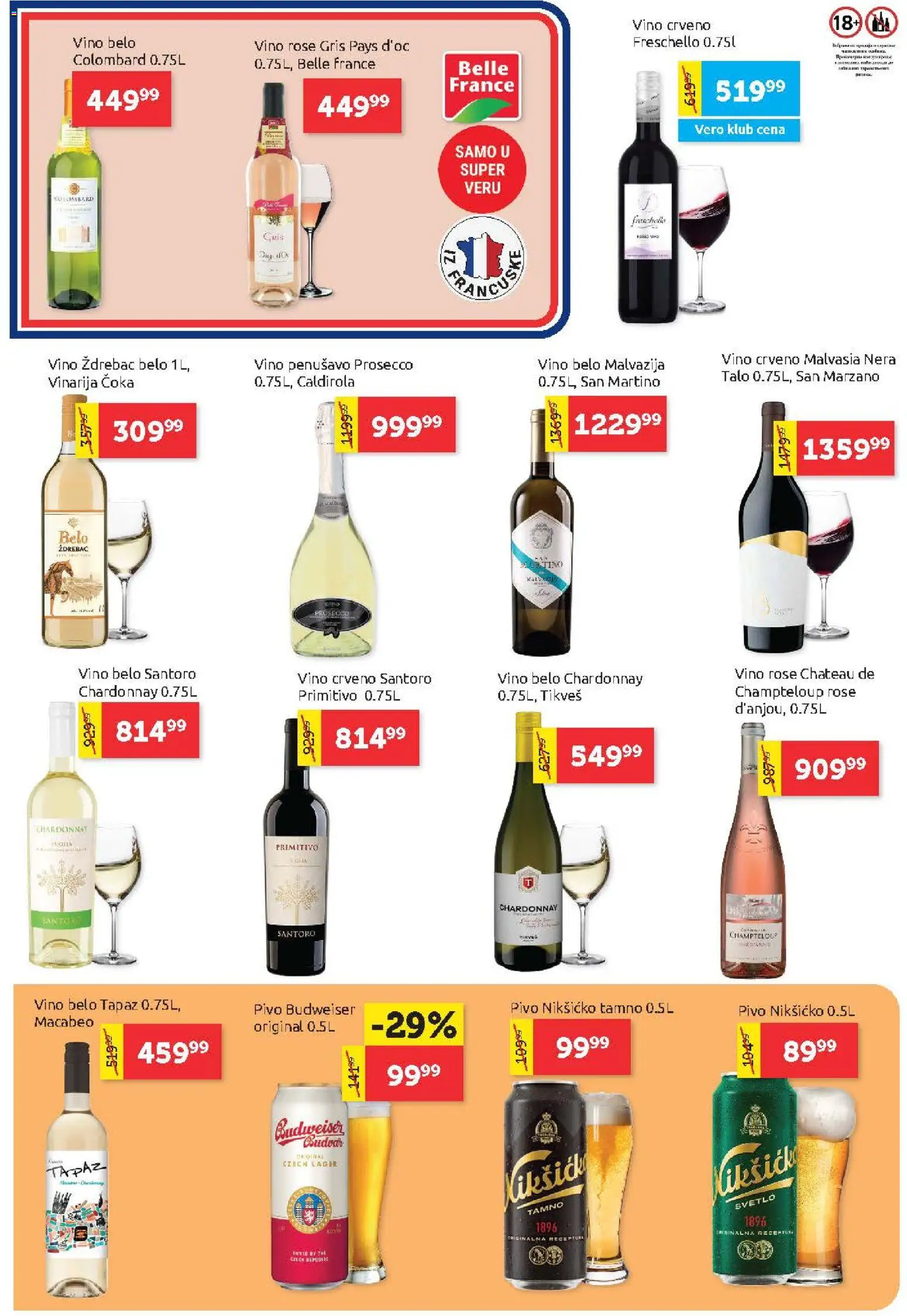 SuperVERO katalog - važi od 29.10.2026 | Strana: 18 | Proizvode: Chardonnay, Crveno vino, Vino, Pivo