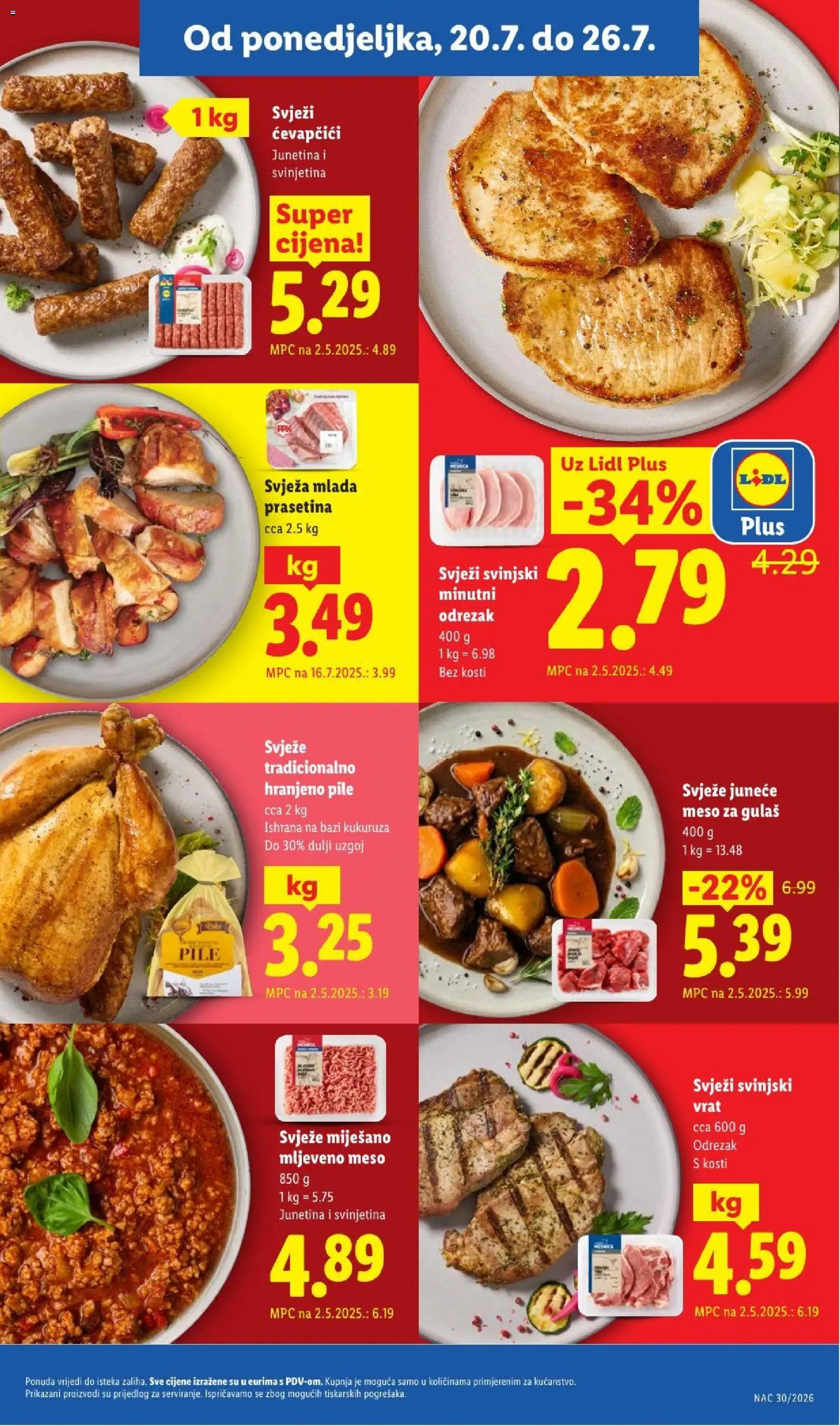 Lidl katalog | vrijedi od 20.07.2026 | Stranica: 3 | Proizvodi: Vrat, Svinjski vrat, Junetina, Svinjetina