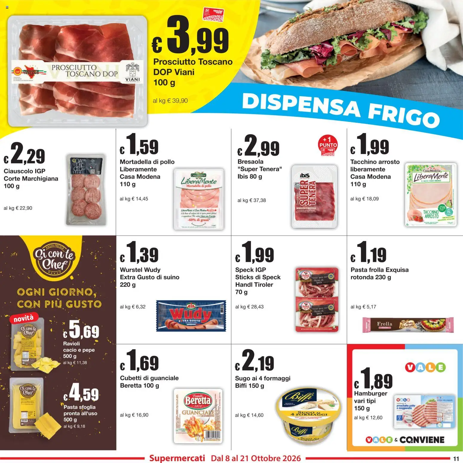 Volantino Sì con Te del 08/10/2026 | Pagina: 11 | Prodotti: Speck, Arrosto, Bresaola, Pepe