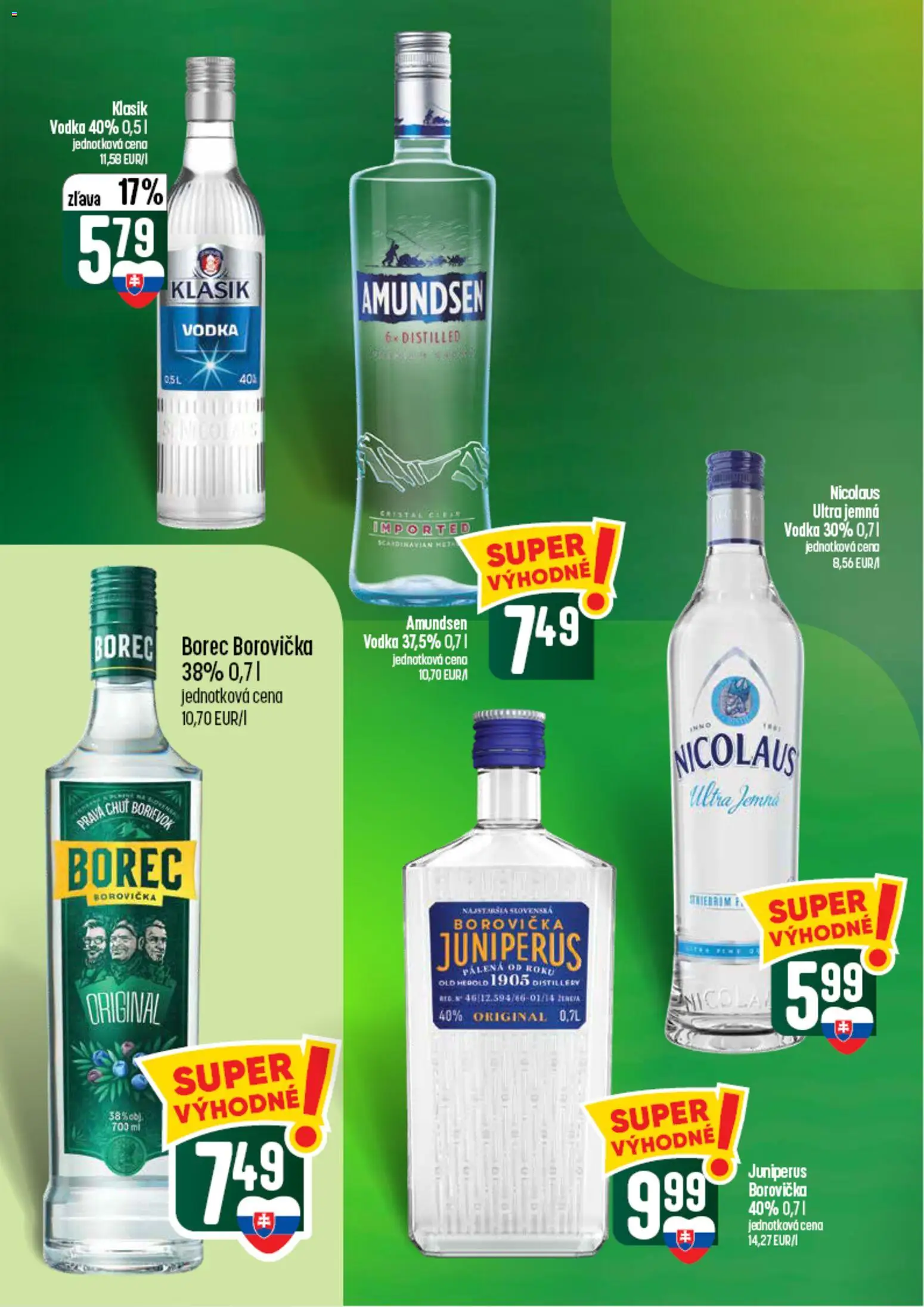 Nové COOP Jednota akcie – leták je platný od 03.09.2026 | Strana: 54 | Produkty: Borovička, Vodka, Amundsen vodka