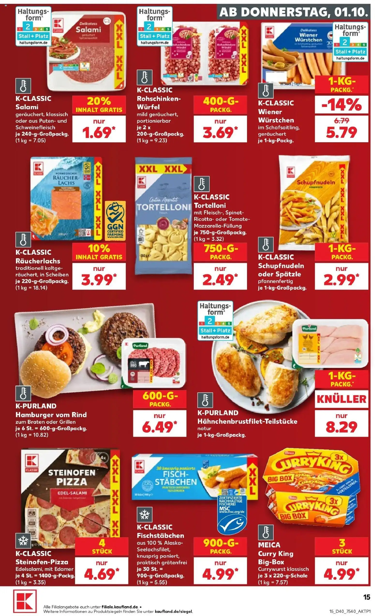 Prospekt Kaufland ab 28.09.2026 » Angebote Online zum Blättern | Seite: 25 | Produkte: Meica, Fisch, Fischstabchen, Schweinefleisch