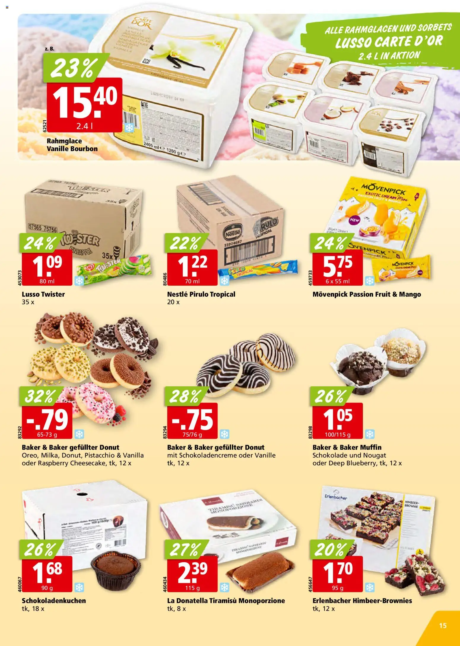 Aligro aktionen Schlieren, Gossau SG, Frauenfeld, Rapperswil-Jona, Sargans, Bern – gültig ab 28.09.2026 | Seite: 15 | Produkte: Vanille, Schokolade, Bourbon, Mango
