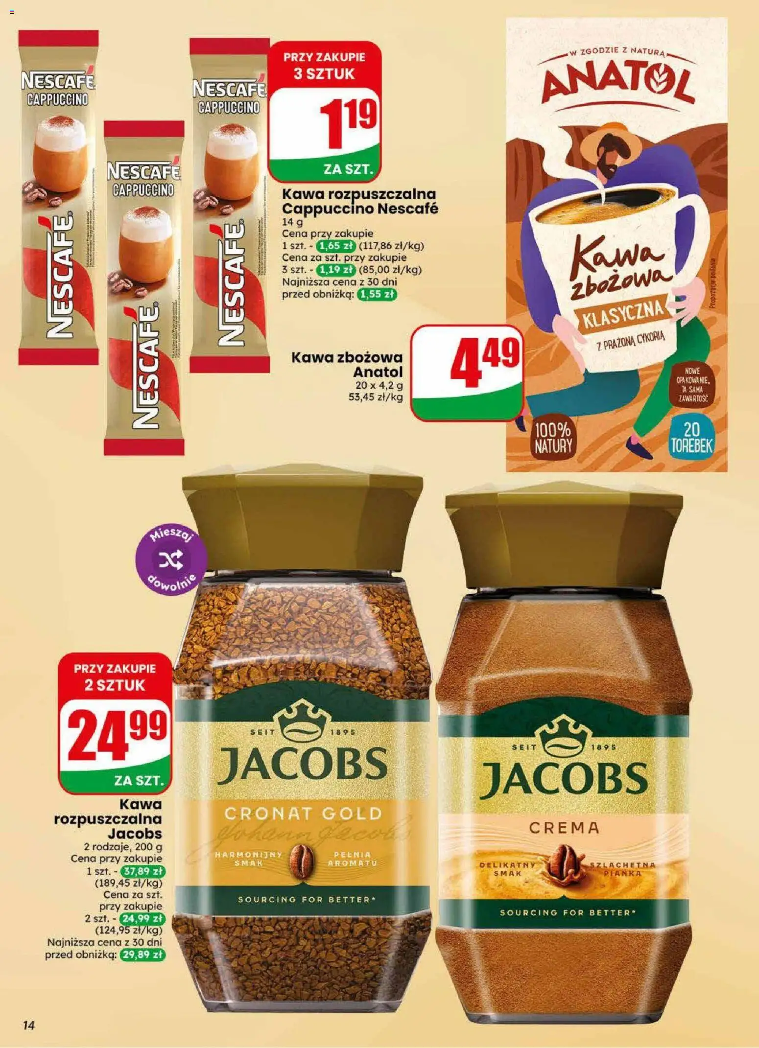Dino gazetka od 22.07.2026 | Strona: 14 | Produkty: Nescafe, Kawa rozpuszczalna, Cappuccino, Kawa