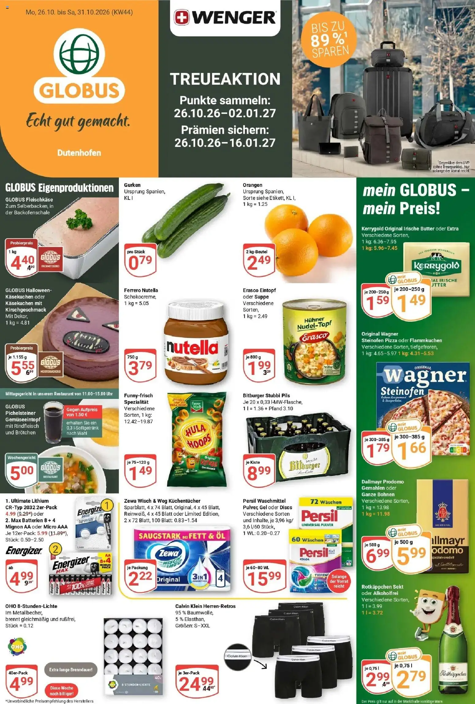 Globus Prospekt Wetzlar-Dutenhofen (ab 26.10.2026) » Angebote online | Seite: 3 | Produkte: Orangen, Rindfleisch, Erasco, Gurken