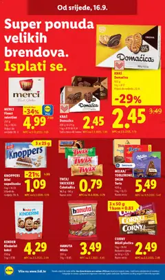 TWIX/SNICKERS Čokoladica, Twix/Snickers Čokoladica 36.5 g - 50 g - Pregled kataloga iz trgovine Lidl, vrijedi od 14.09.2026 | Stranica: 64 | Proizvodi: Musli, Domacica, Napolitanke, Torta