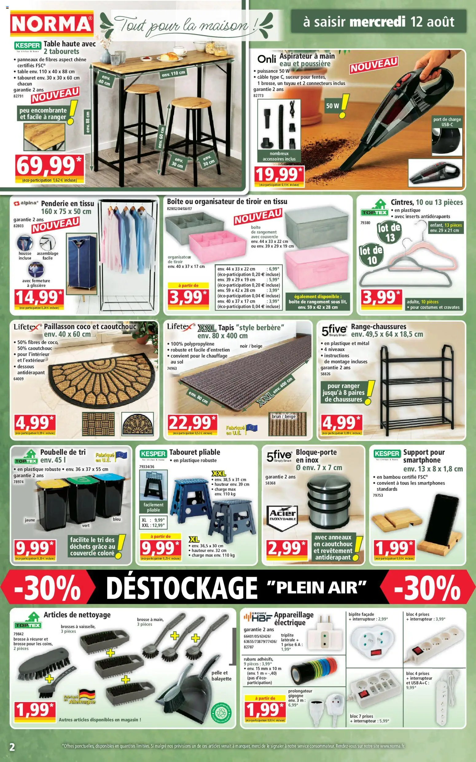{H1} | Page: 2 | Produits: Aspirateur, Interrupteur, Prise, Tapis