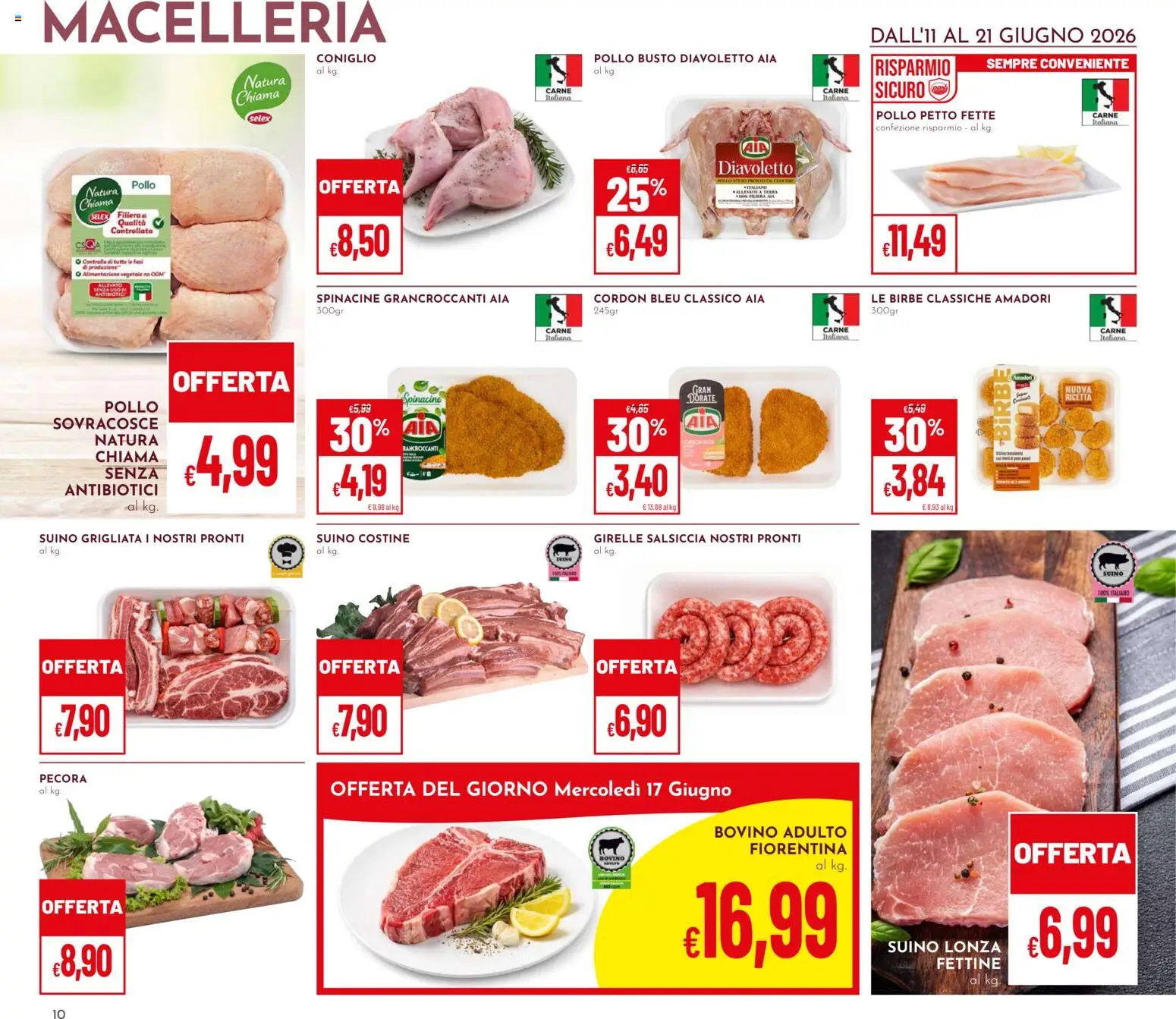 Volantino Pan del 11.06.2026 | Pagina: 10 | Prodotti: Bovino, Pollo, Salsiccia, Terra