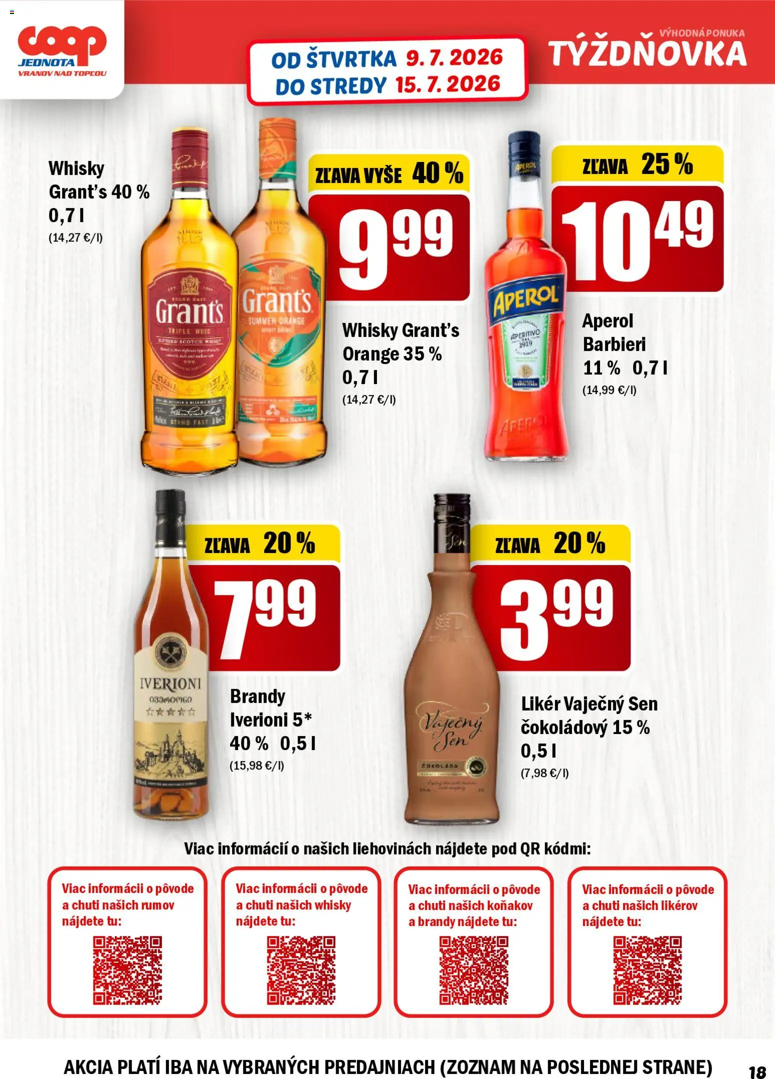 Nové COOP Jednota akcie – leták je platný od 09.07.2026 | Strana: 18