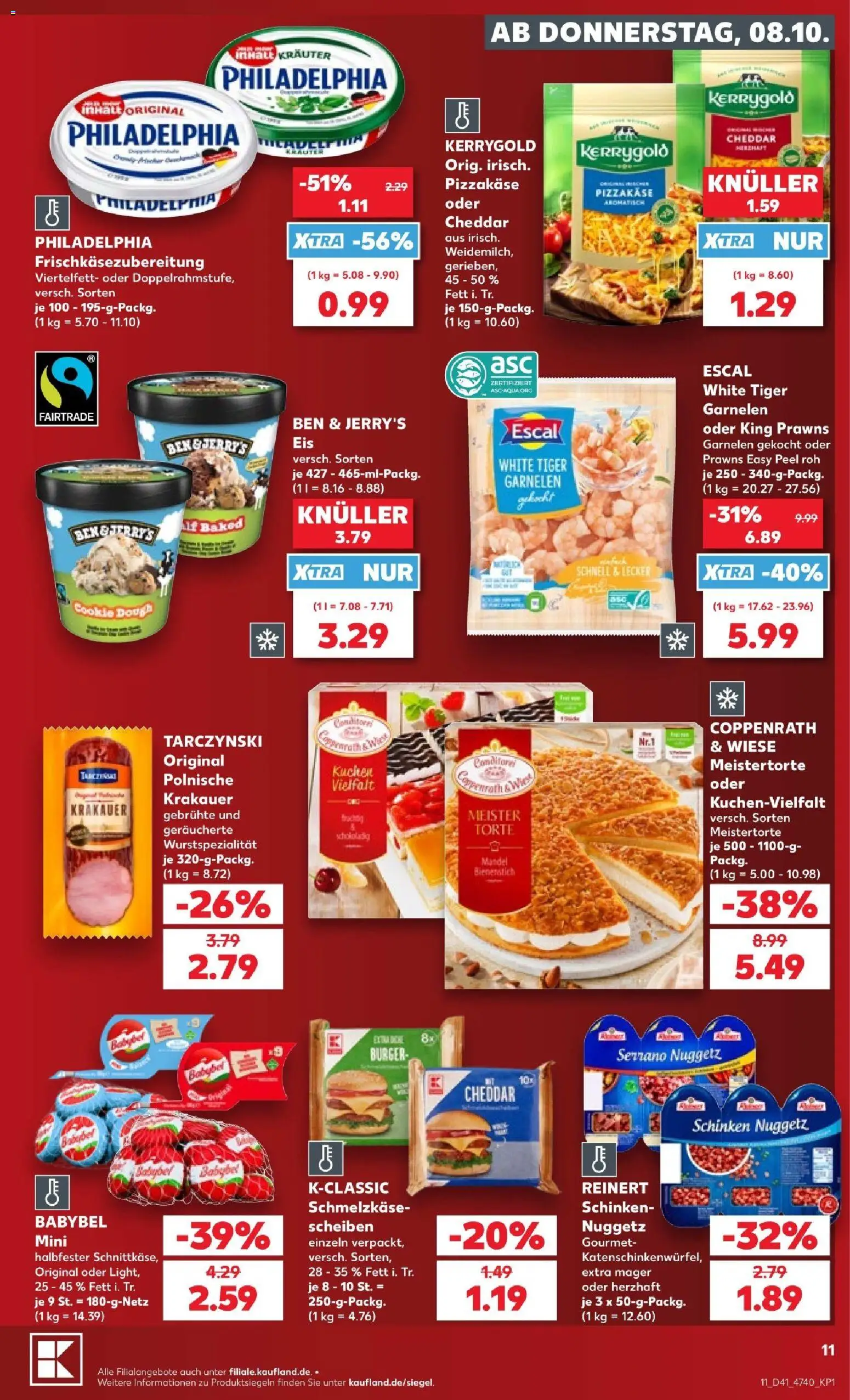 Kaufland Prospekt Hannover – gültig ab 08.10.2026 | Seite: 13 | Produkte: Burger, Garnelen, Babybel, Schinken