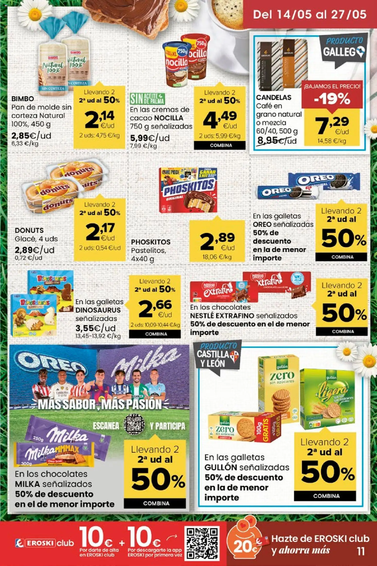 Eroski Miramos por ti │ válido desde el 14.05.2026 | Página: 11 | Productos: Pan, Galletas, Pan de molde, Φρυγανιές σικάλεως
