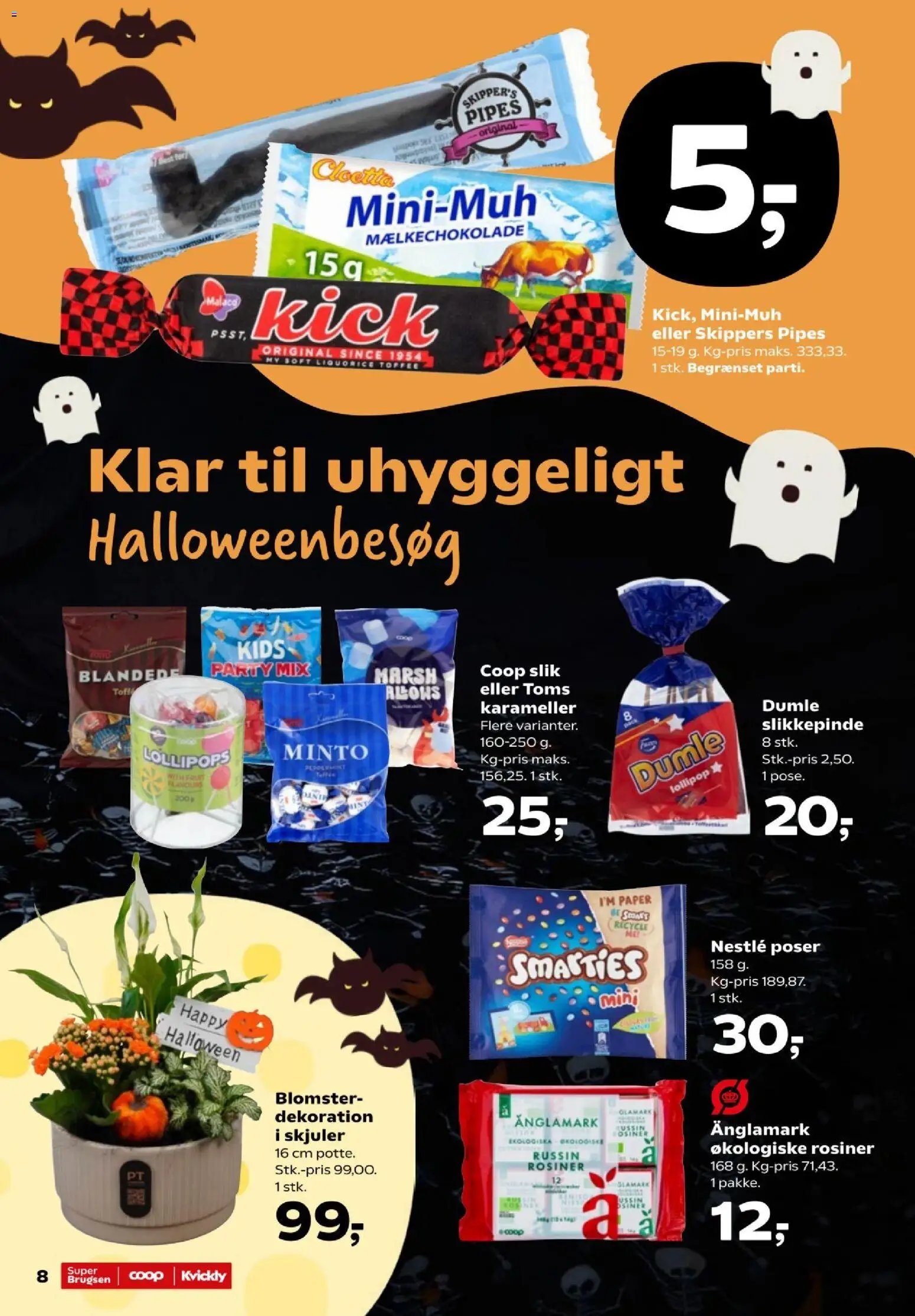 Kvickly tilbudsavis – gyldig fra 23/10/2026 | Side: 8 | Produkter: Slik, Rosiner, Karameller