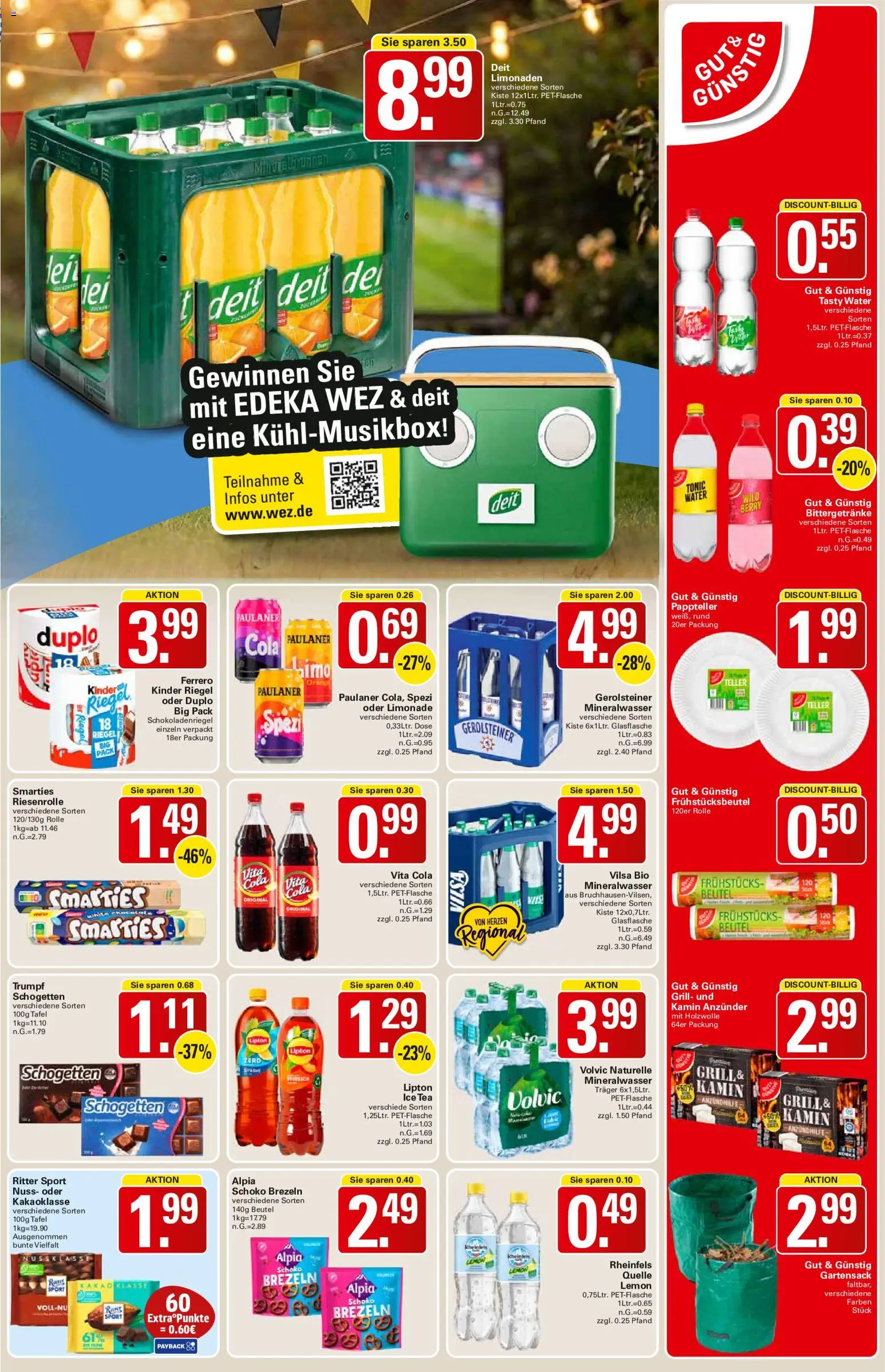 WEZ Prospekt – gültig ab 08.06.2026 | Seite: 15 | Produkte: Cola, Vita cola, Schogetten, Gerolsteiner