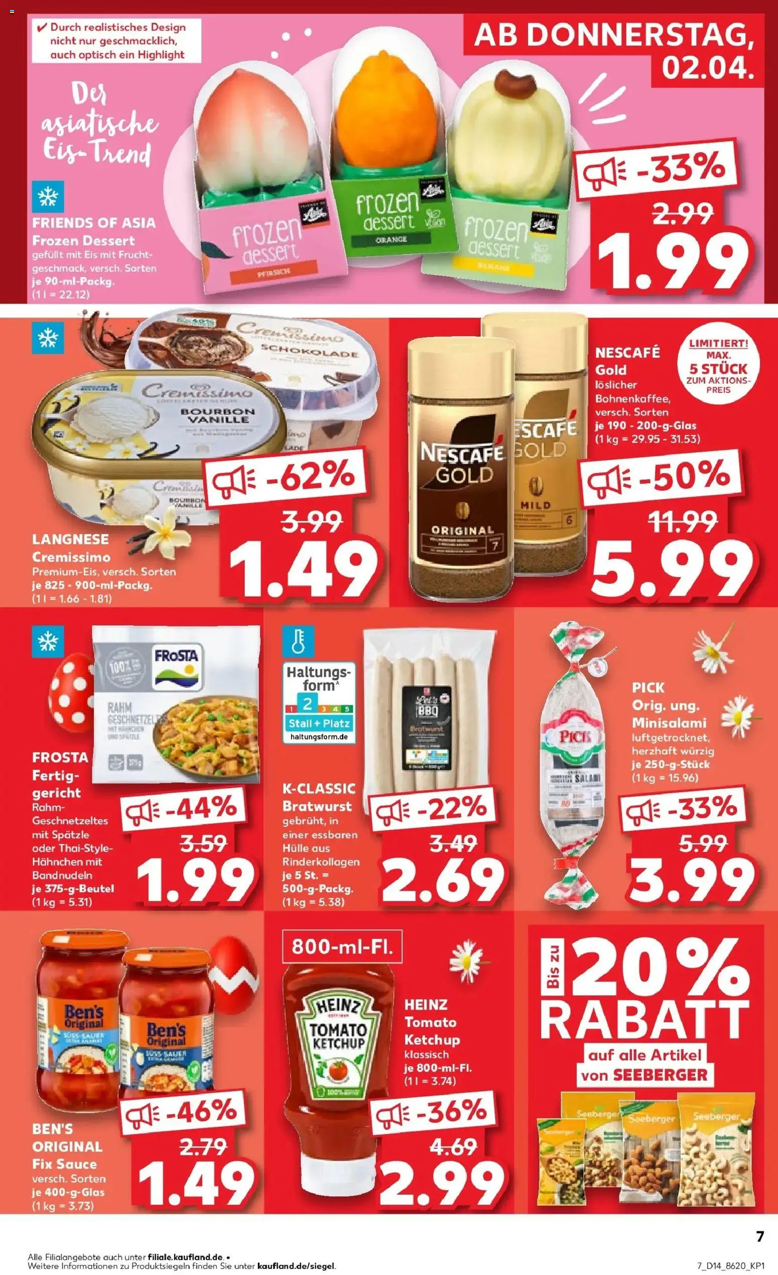 Kaufland Prospekt Bergkamen	 – gültig ab 02.04.2026 | Seite: 7 | Produkte: Hülle, Nescafe, Bourbon, Eis