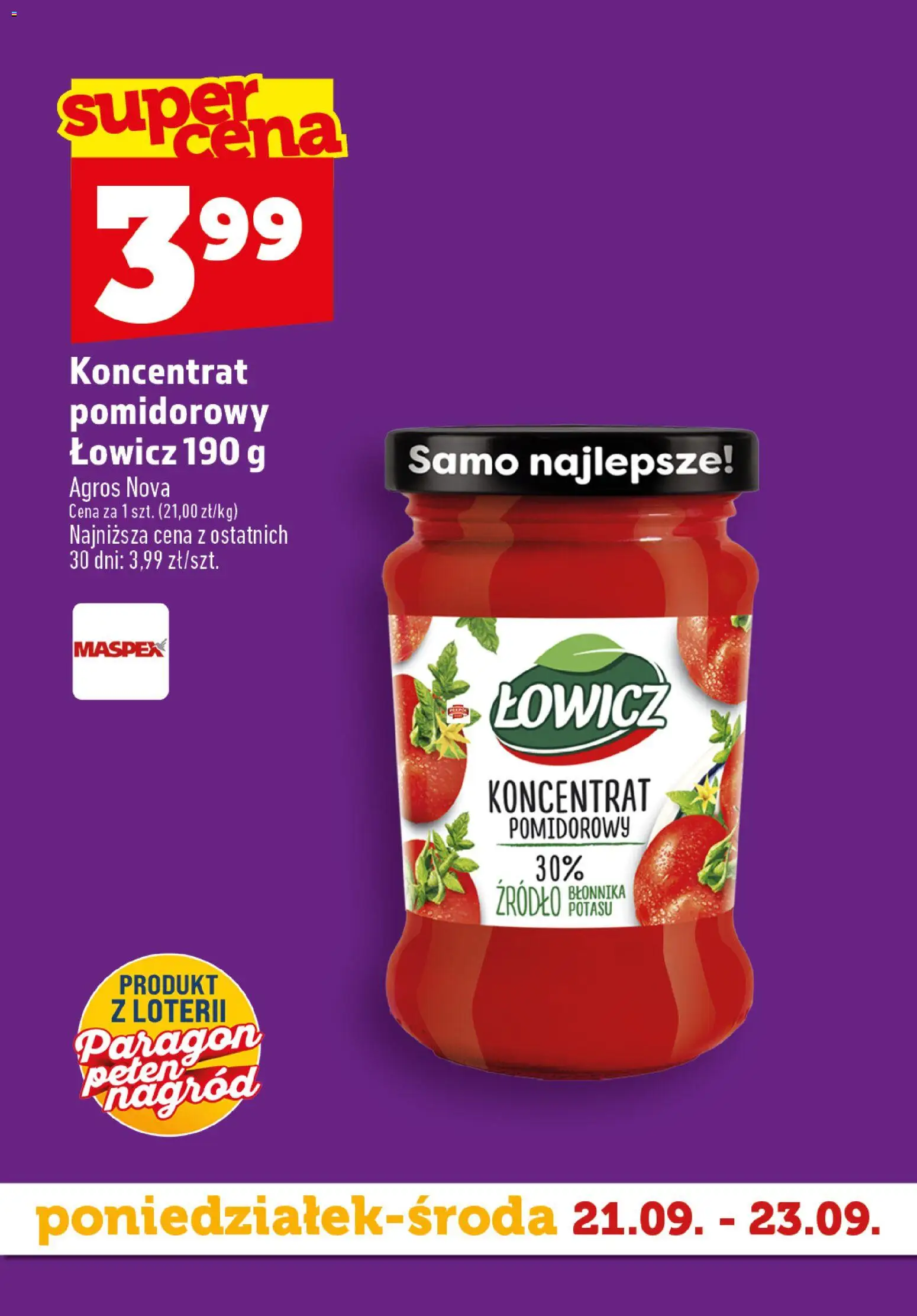 Topaz gazetka - Superstart tygodnia od 21.09.2026 | Strona: 6 | Produkty: Koncentrat pomidorowy