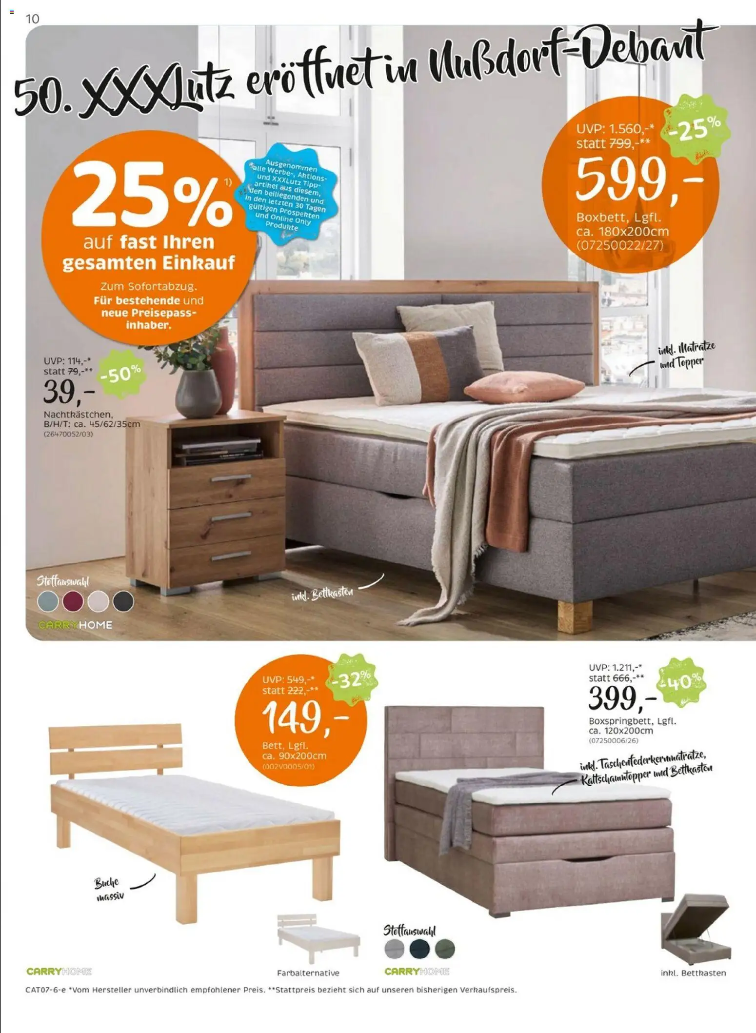 XXXLutz Carry Home gültig ab 30.06.2026 | Seite: 10 | Produkte: Matratze