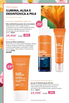 Pré-visualização Creme de Olhos Antiolheiras, Atua sobre os 6 sinais visíveis da fadiga cutânea: tez baça, olheiras, linhas finas, desidratação, perda de elasticidade e suavidade. O olhar parece fresco, descansado e mais luminoso. 15 ml - 87808 válido de 17.04.2026 | Página: 20