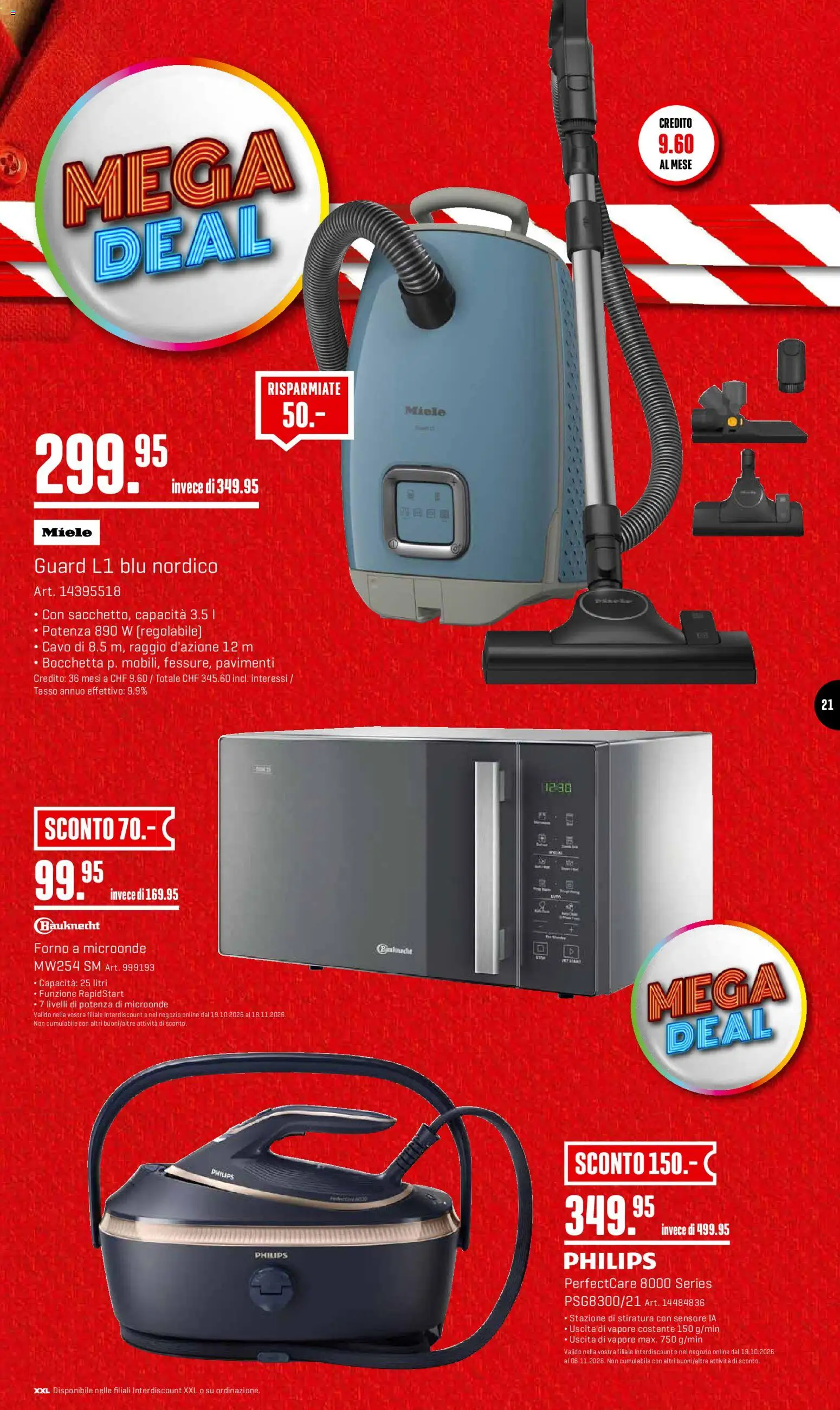 Interdiscount aktionen IT – gültig ab 19.10.2026 | Seite: 21 | Produkte: Miele, Philips