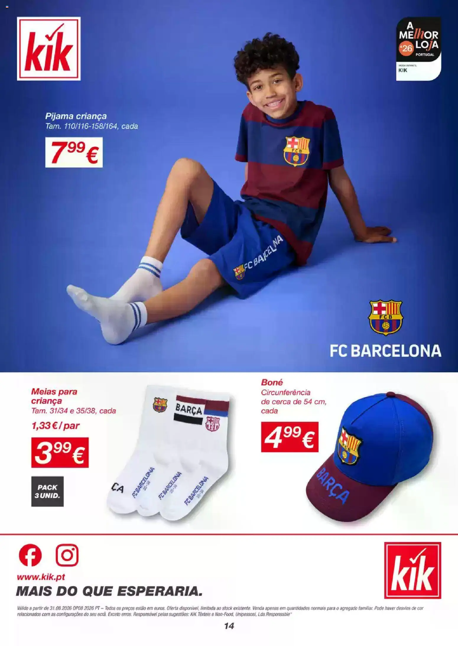 KIK folheto │ válido de 01/09/2026 | Página: 14 | Produtos: Boné, Pijama, Meias