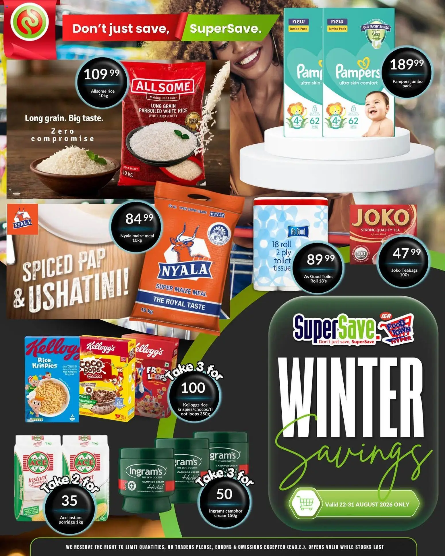 New Super Save catalogue – valid from 22/08/2026 | Page: 3 | Products: Maize meal, Porridge, Rice, Tea