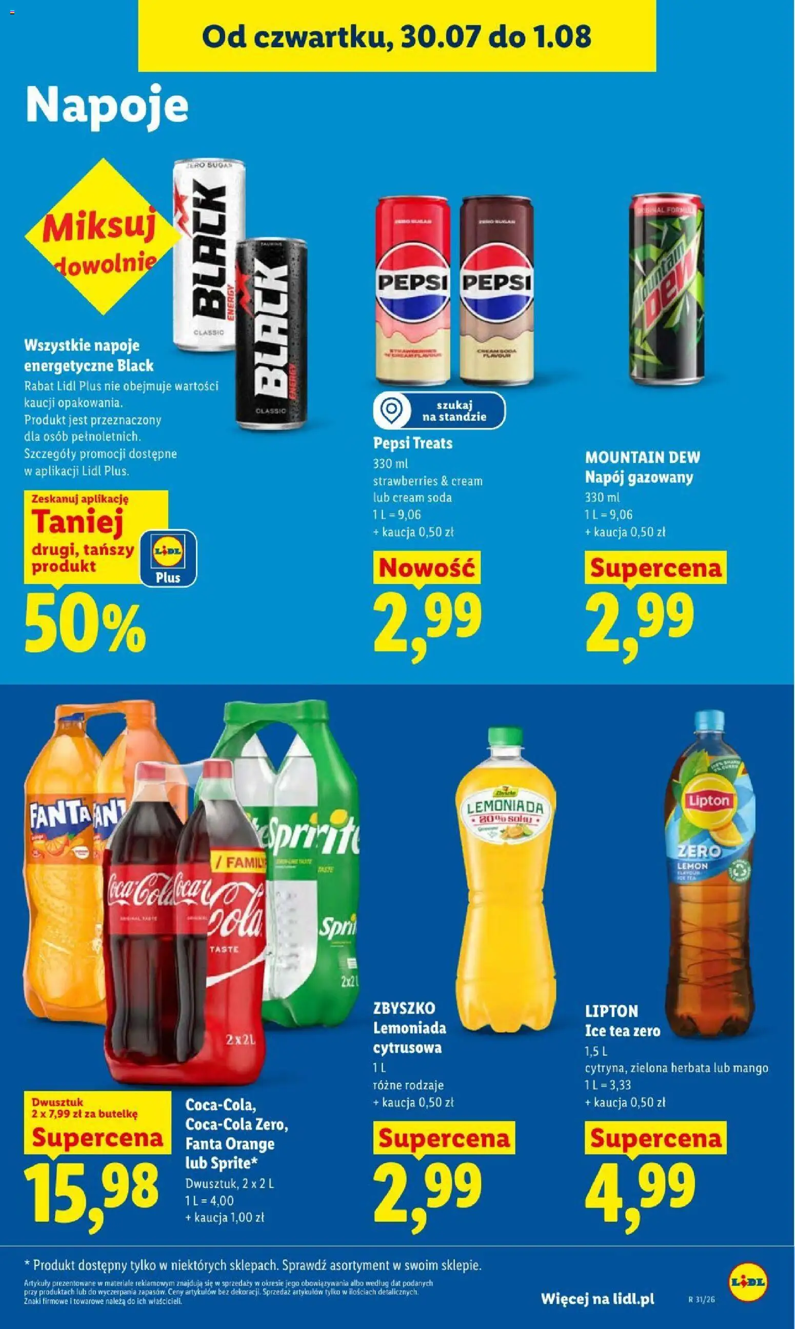 Lidl gazetka od 30.07.2026 | Strona: 75 | Produkty: Ice Tea, Napoje, Pepsi, Herbata