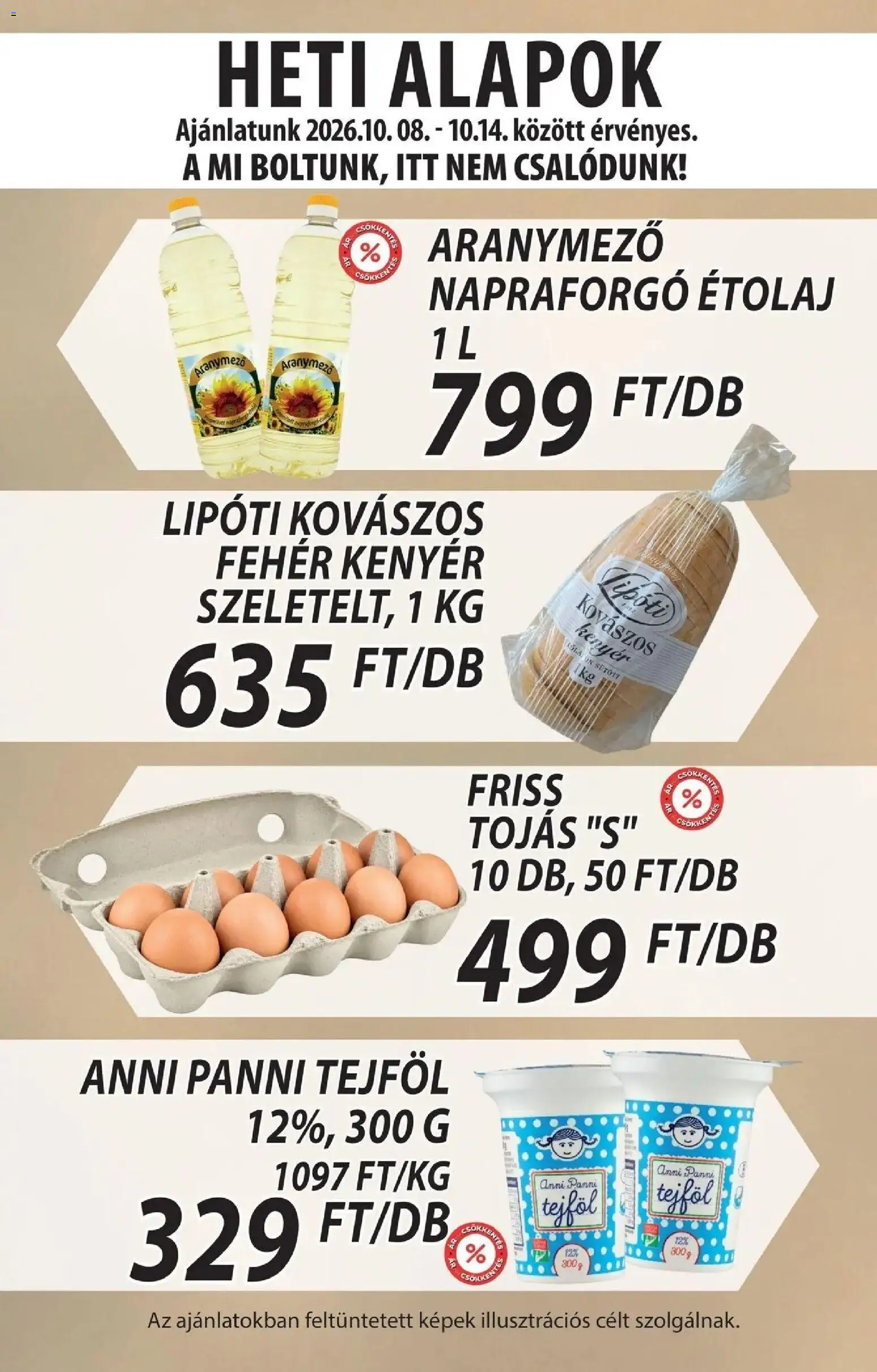 COOP Szolnok akciós újság Szákszend - 2026.10.08. -tól/töl > akció, lapozható szórólap 🛍️ | Oldal: 5 | Termékek: Napraforgó, Étolaj, Kenyér, Tejföl