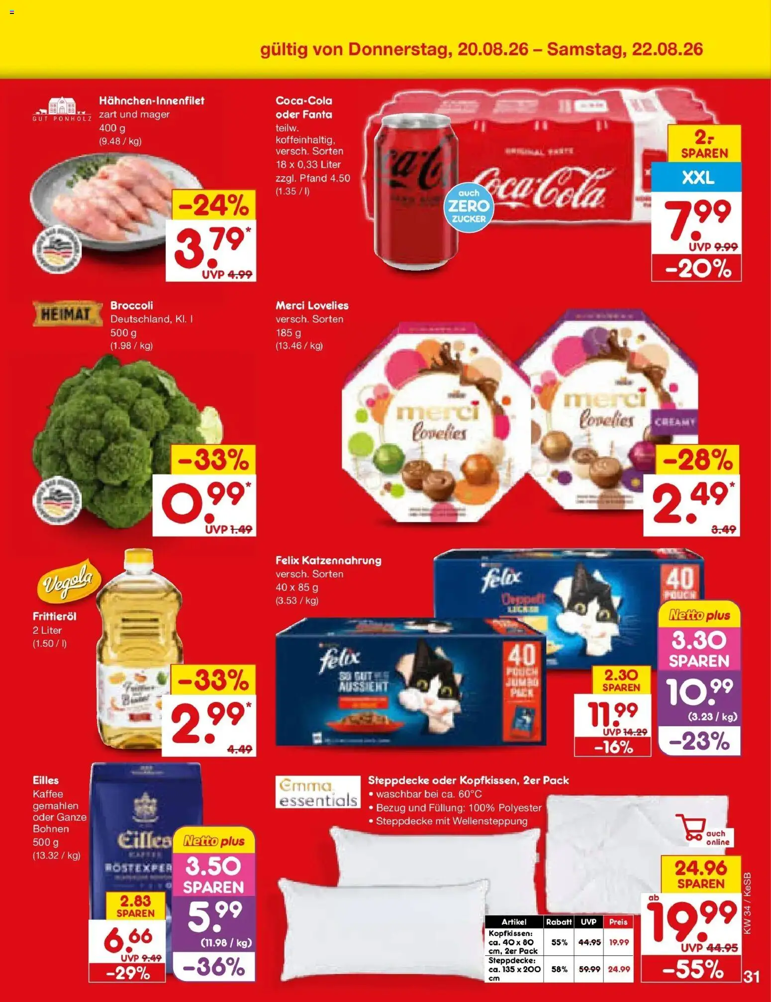 Netto Marken-Discount Prospekt Kruft – gültig ab 17.08.2026 | Seite: 49 | Produkte: Fanta, Kaffee, Kopfkissen, Zucker
