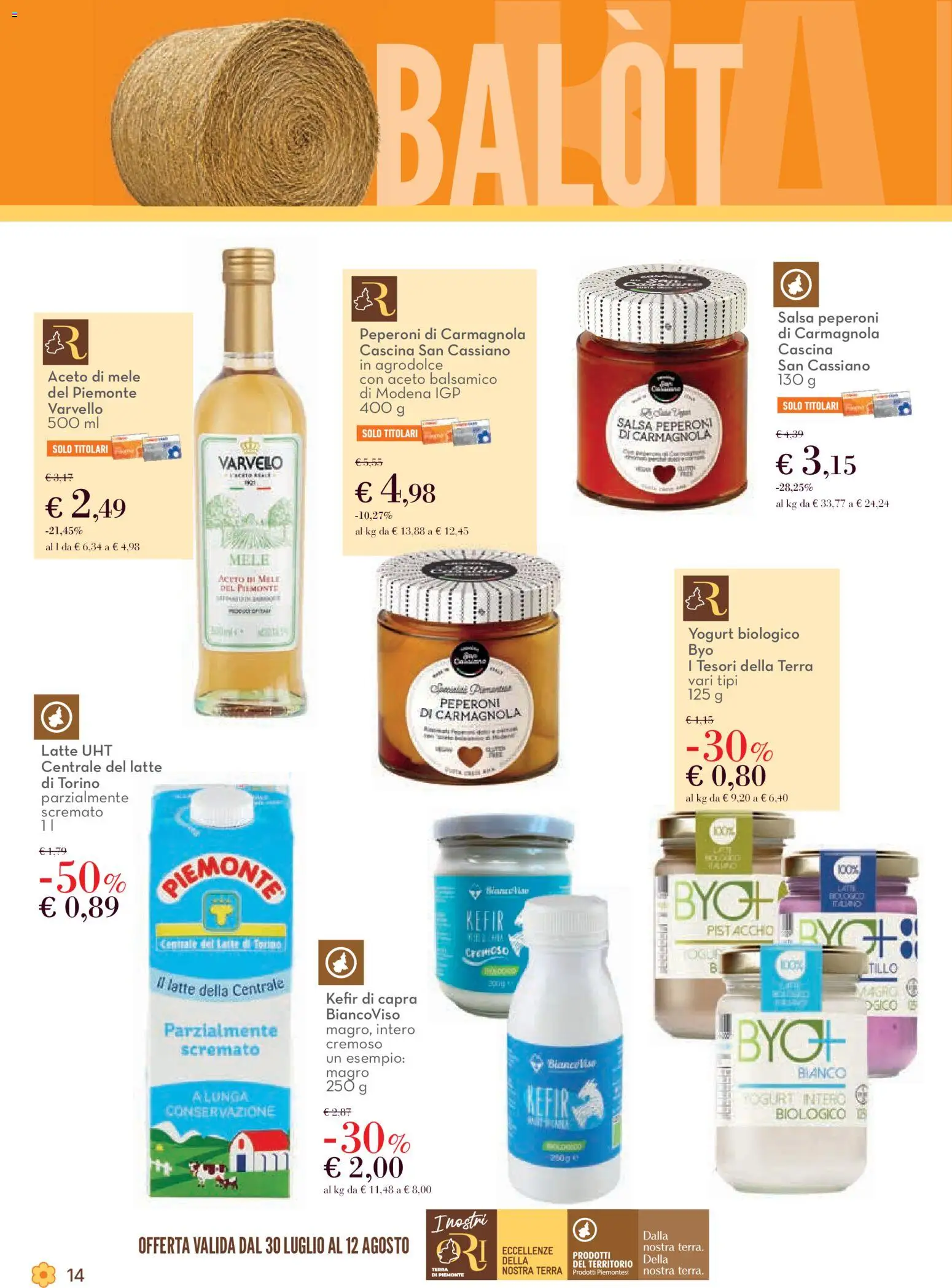 Volantino Conad del 30/07/2026 | Pagina: 14 | Prodotti: Yogurt, Salsa, Aceto, Terra