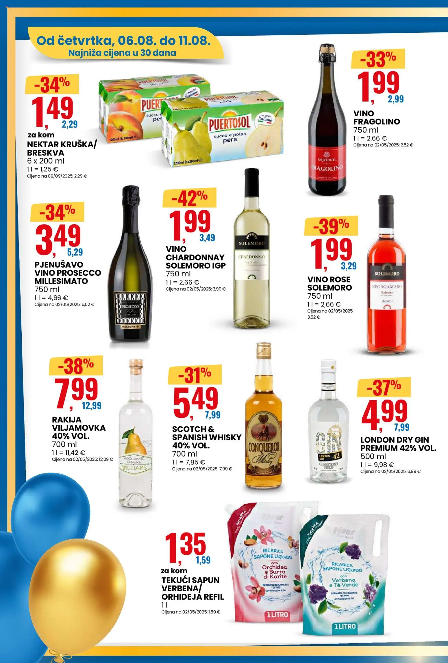 Eurospin katalog | vrijedi od 06.08.2026 | Stranica: 12 | Proizvodi: Vino, Rakija, Breskva, Kruška