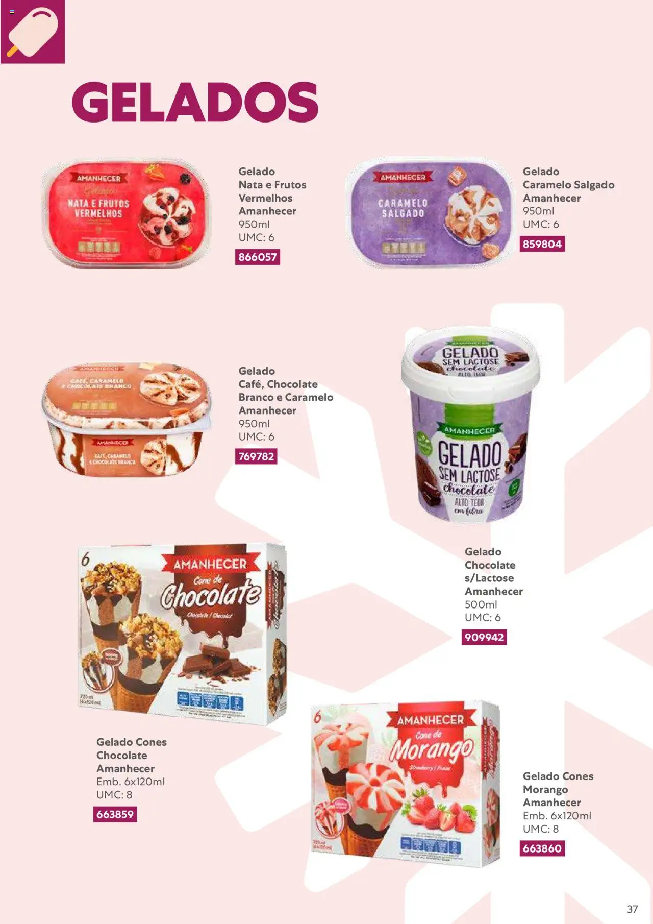 Recheio Congelados │ válido de 01/02/2024 | Página: 37 | Produtos: Gelado, Chocolate, Nata