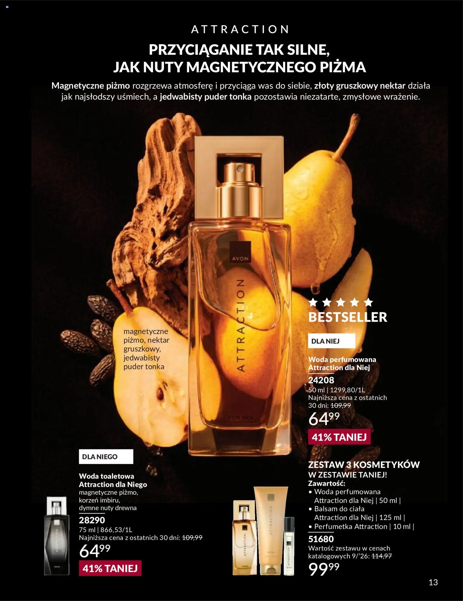 Avon Katalog 9 2026 od 01.09.2026 | Strona: 13 | Produkty: Balsam do ciała, Woda toaletowa, Puder, Woda
