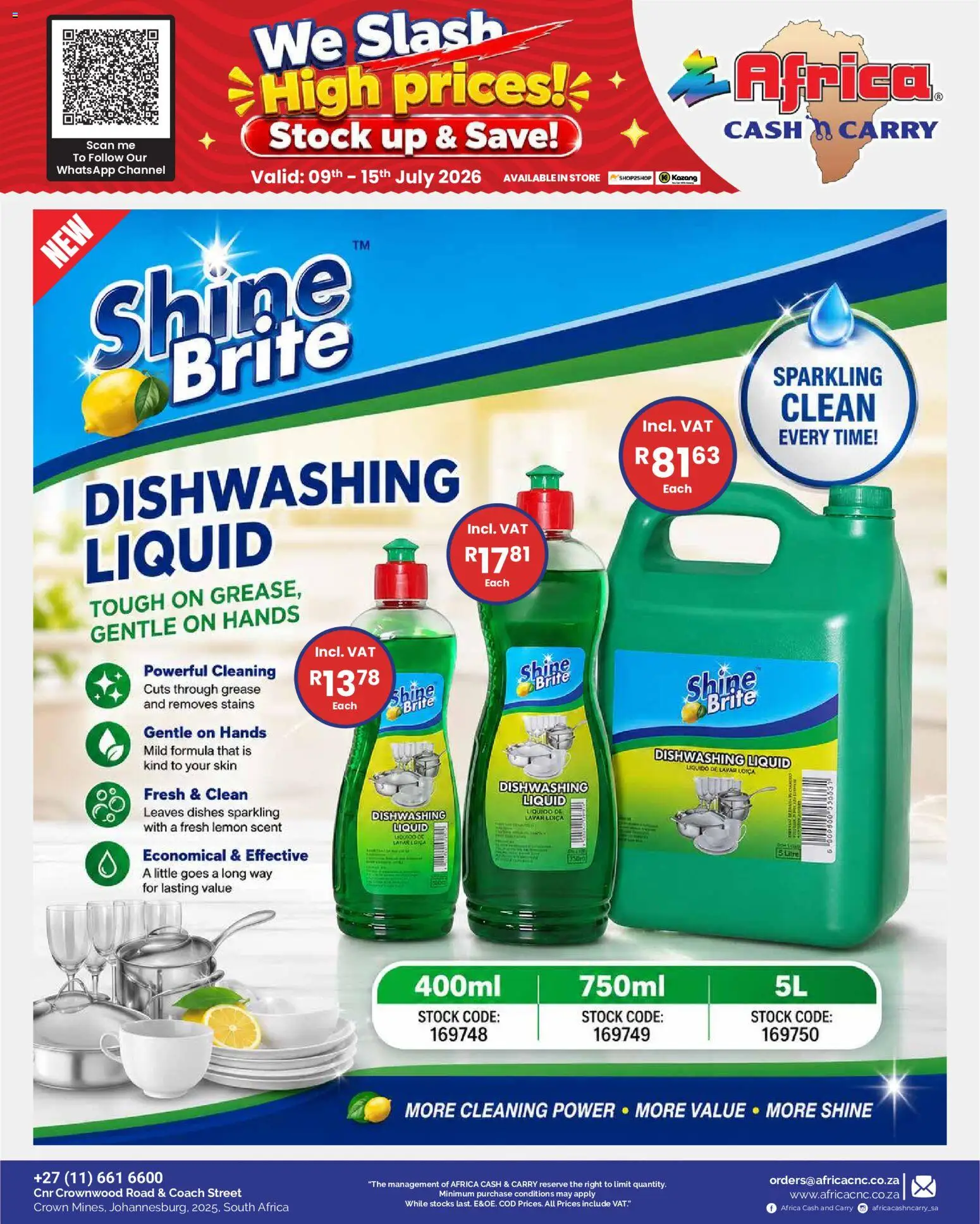 New Africa Cash & Carry catalogue – valid from 09/07/2026 | Page: 76 | Products: Stock, Lemon, Dishwashing liquid