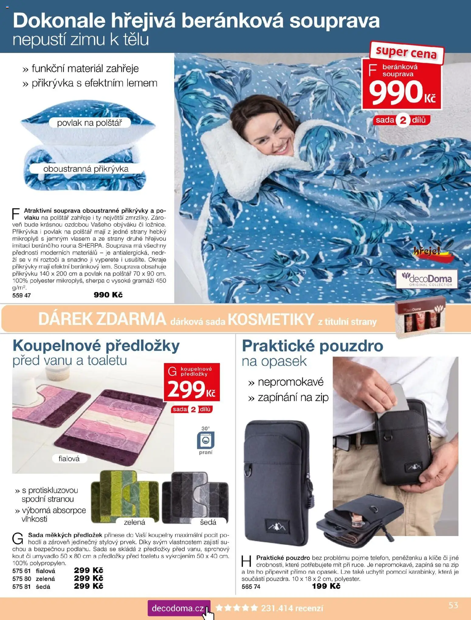 Decodoma katalog Vánoce 2026 od 04.10.2026 | Strana: 54 | Produkty: Opasek, Pouzdro, Přikrývka, Sprchový kout