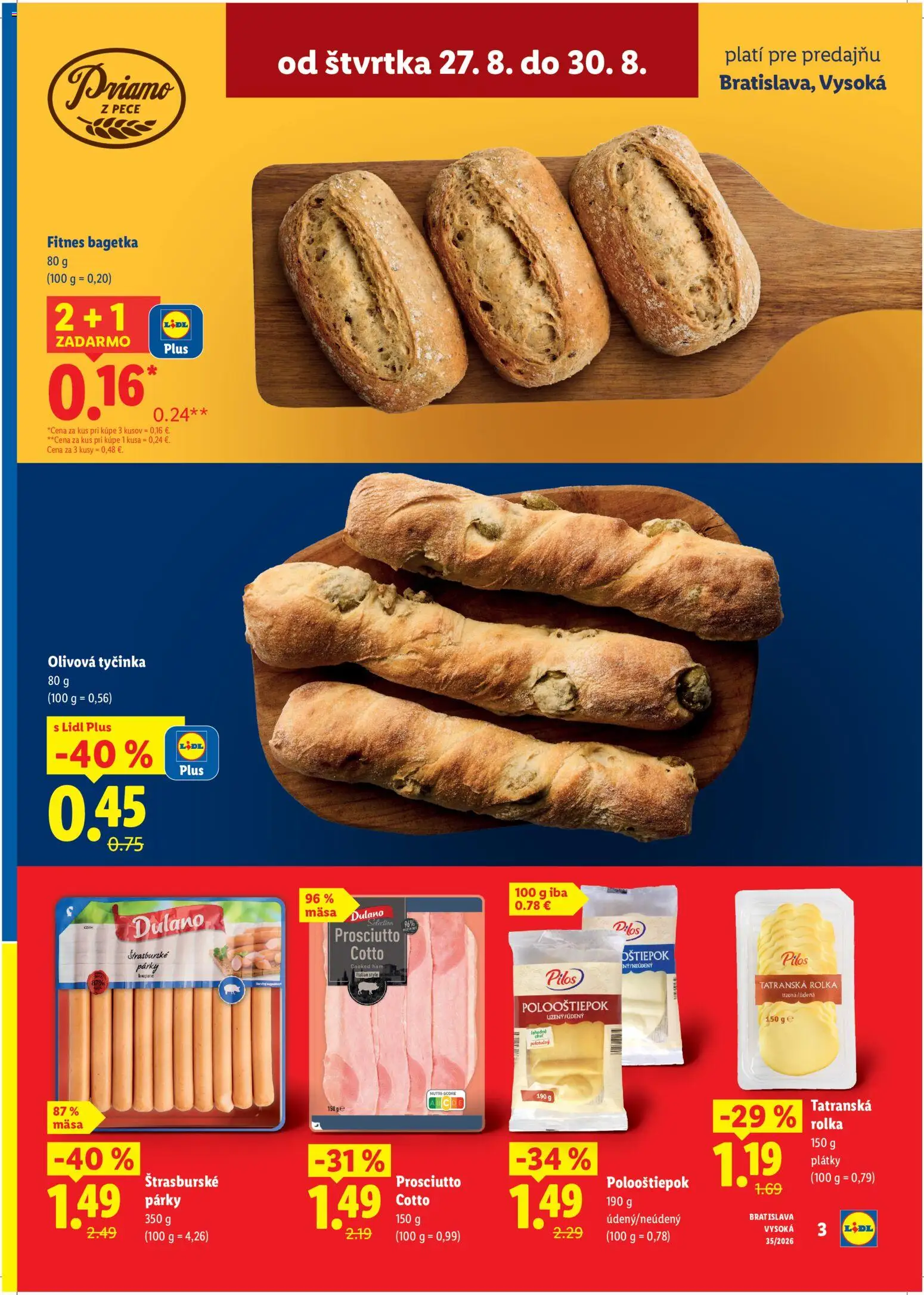 Nové Lidl akcie – leták je platný od 24.08.2026 | Strana: 3 | Produkty: Prosciutto, Párky