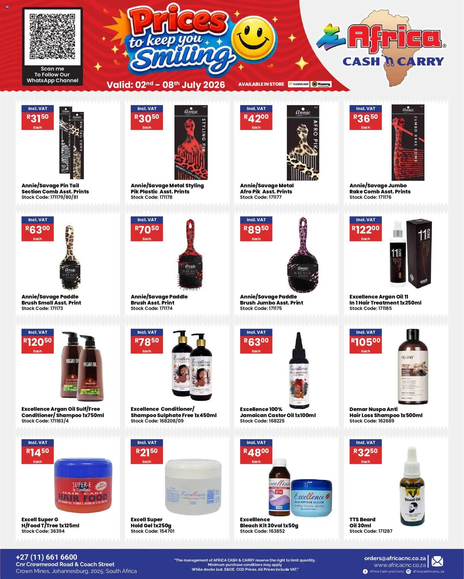 New Africa Cash & Carry catalogue – valid from 02/07/2026 | Page: 58 | Products: Bleach, Oil, Powder, Tea