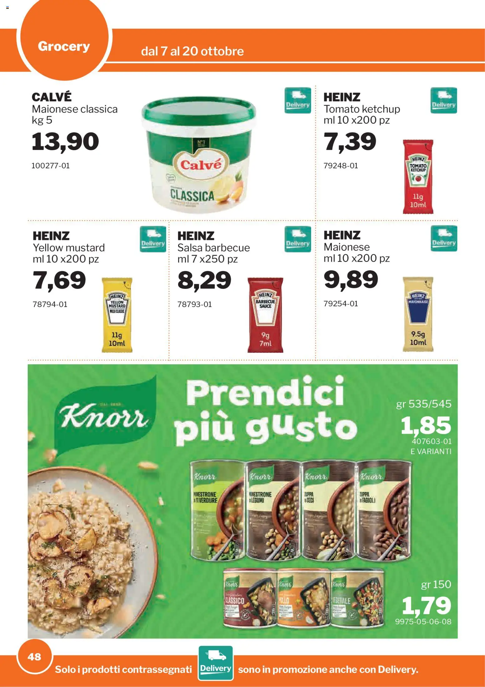 Volantino Sogegross del 07/10/2026 | Pagina: 48 | Prodotti: Minestrone, Ketchup, Barbecue, Salsa barbecue