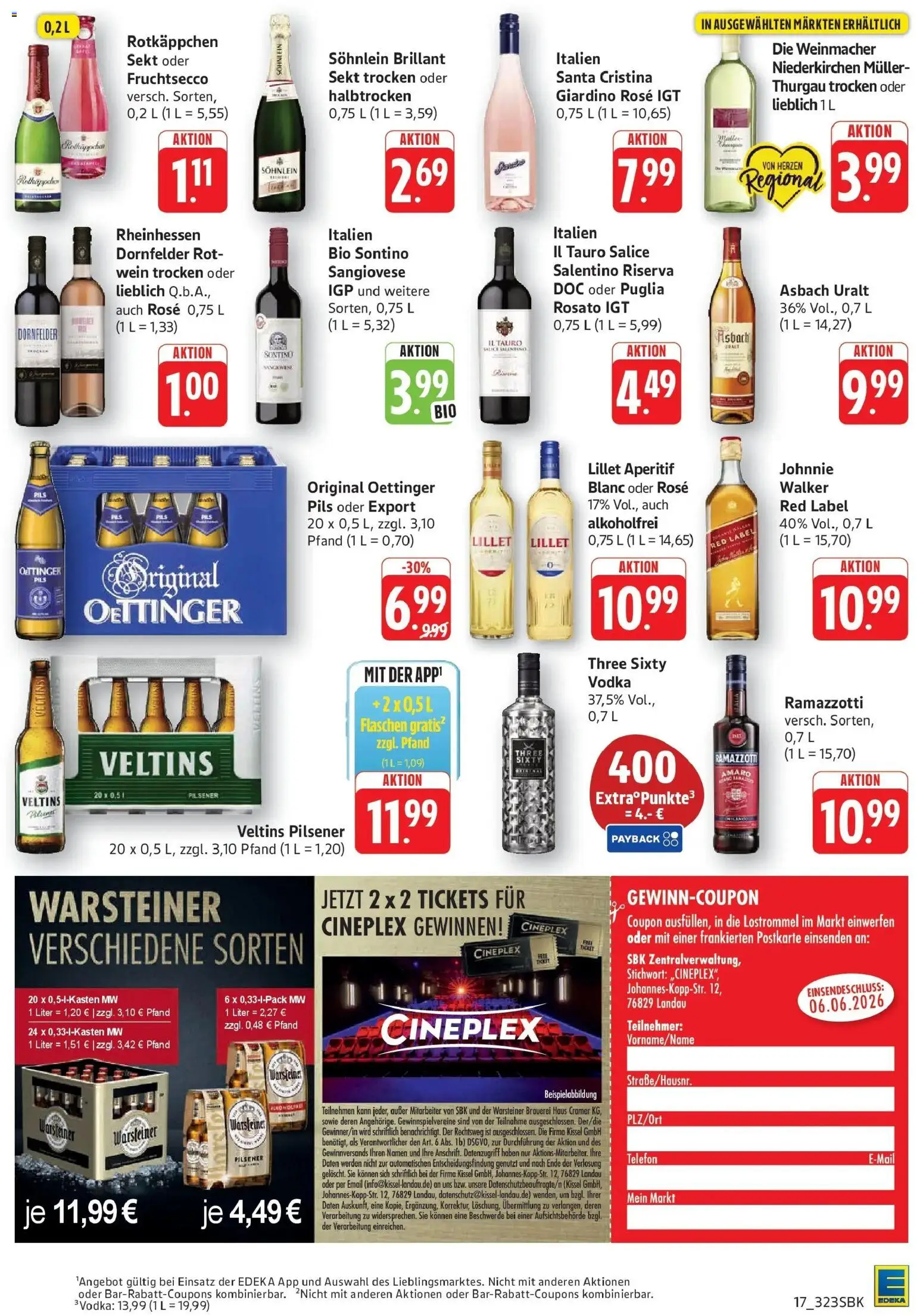 Edeka prospekt Pirmasens – gültig ab 26.05.2026 | Seite: 17 | Produkte: Rotwein, Oettinger, Rotkäppchen, Veltins