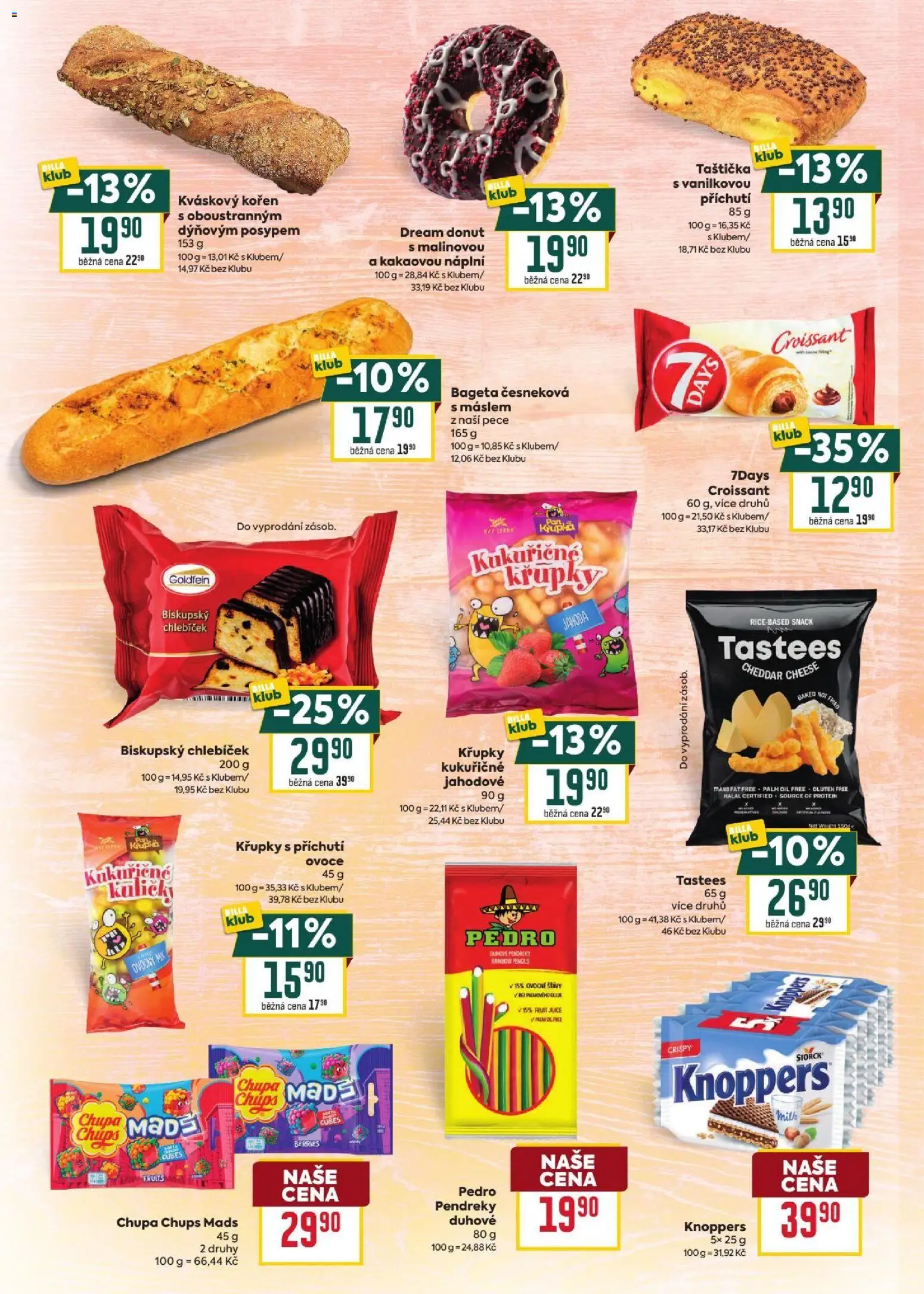 Billa leták - Podzimní nápoje od 09.09.2026 | Strana: 8 | Produkty: Donut, Ovoce, Bageta, Protein