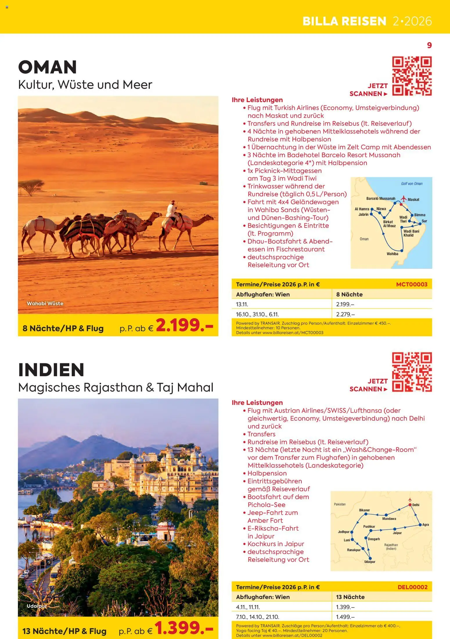 Billa- Billa Reisen Rundreise Highlights gültig ab 01.01.2026 | Seite: 9