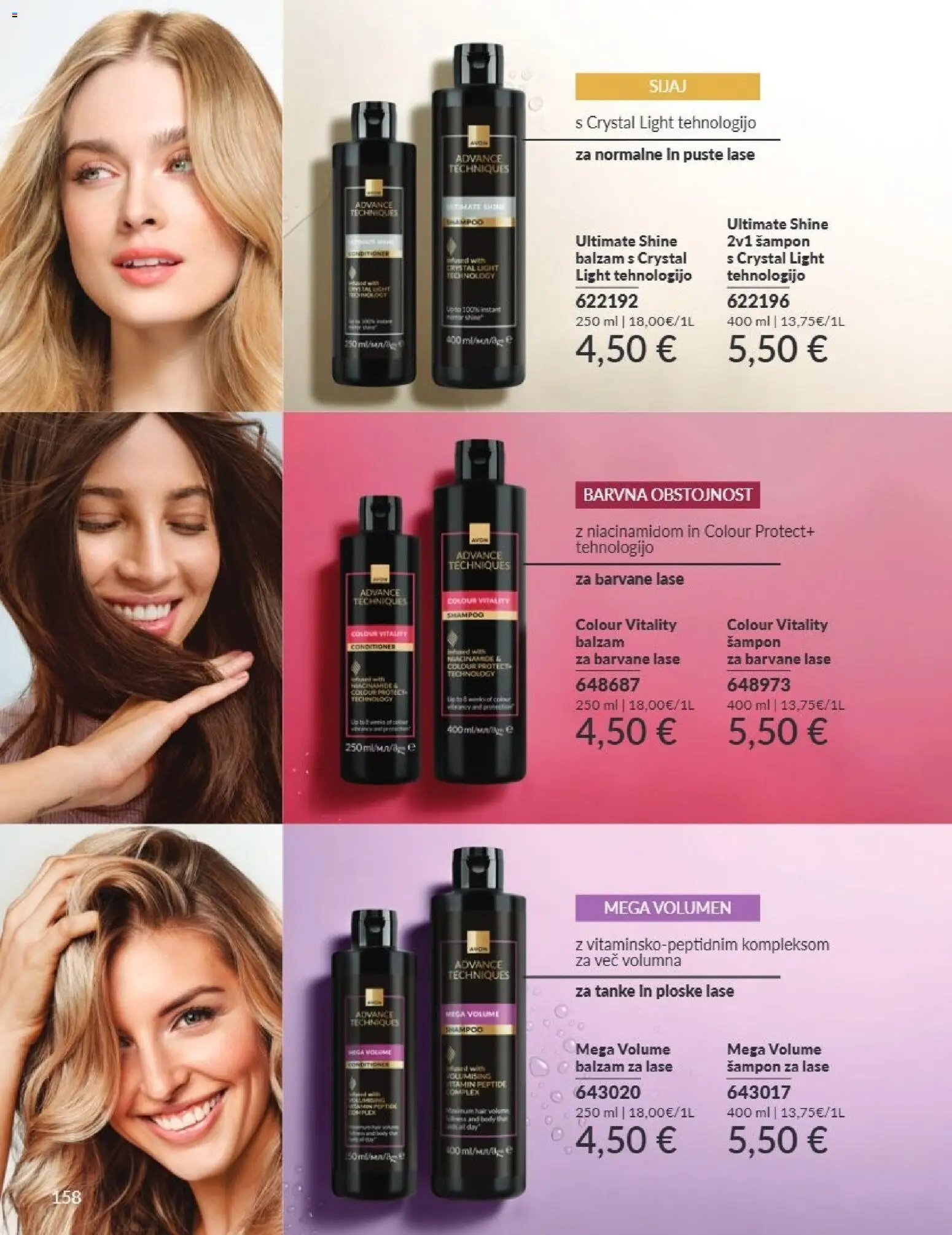 Novi Avon katalog ponudbe – veljaven od 01.09.2026 | Stran: 158 | Izdelki: Sampon, Balzam za lase