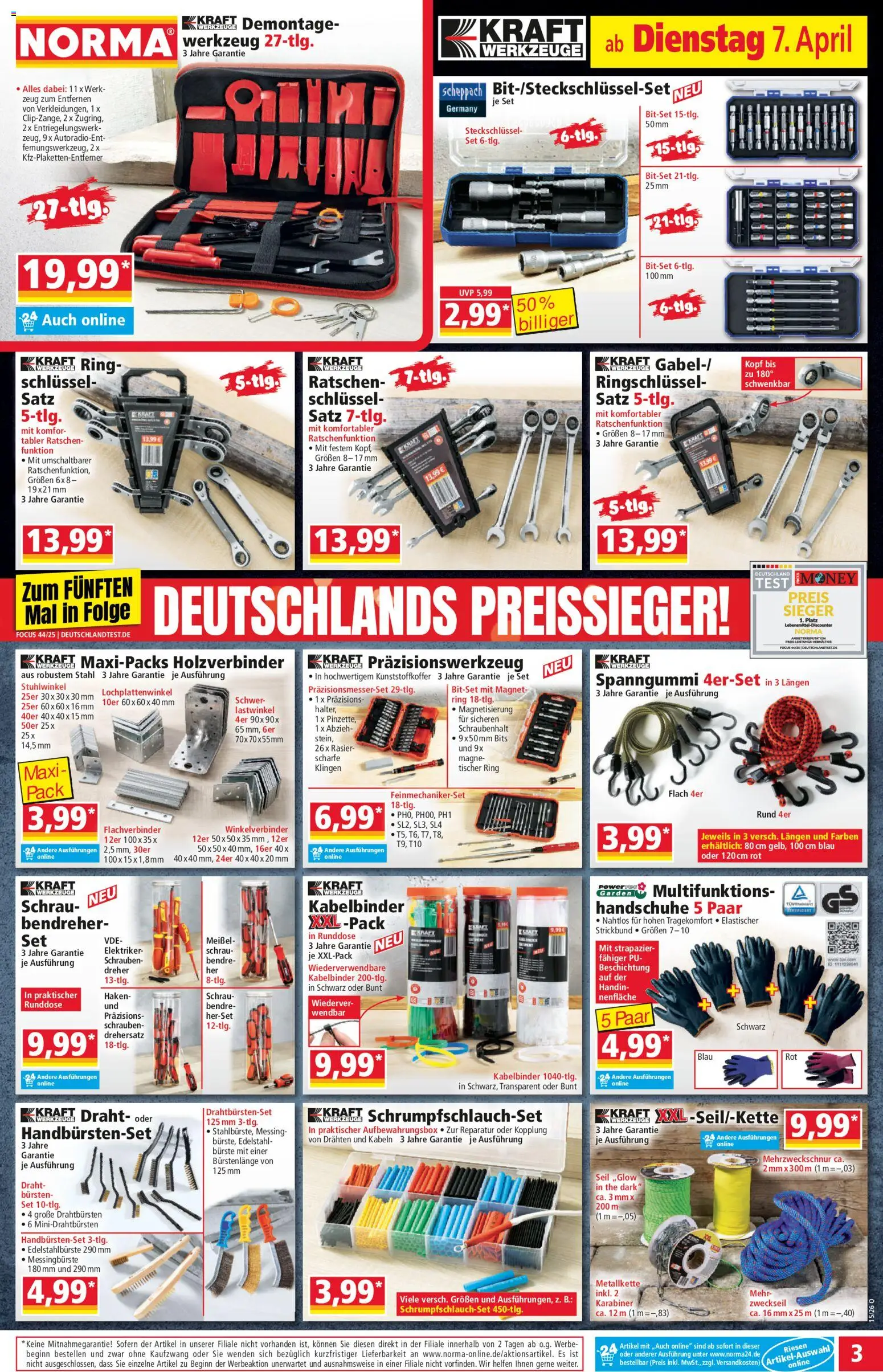 Norma Prospekt 	 – gültig ab 07.04.2026 | Seite: 3 | Produkte: Bürste, Handschuhe