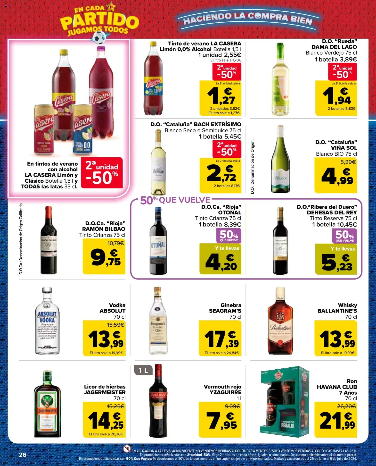 Carrefour Market folleto │ válido desde el 11.06.2026 | Página: 26 | Productos: Licor, Ginebra, Té, Whisky
