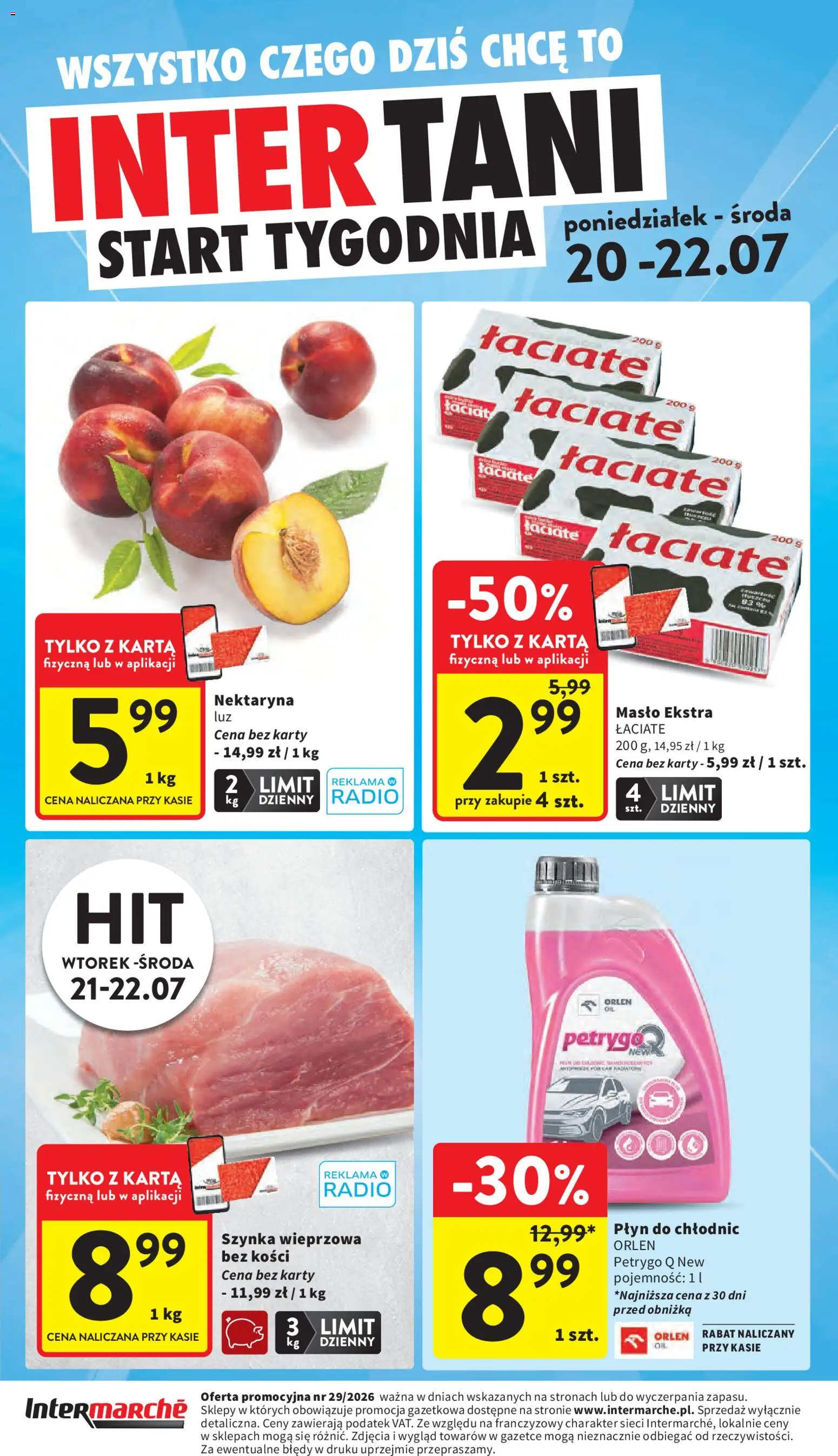 Intermarche gazetka od 16.07.2026 | Strona: 44 | Produkty: Karta, Radio, Szynka, Masło