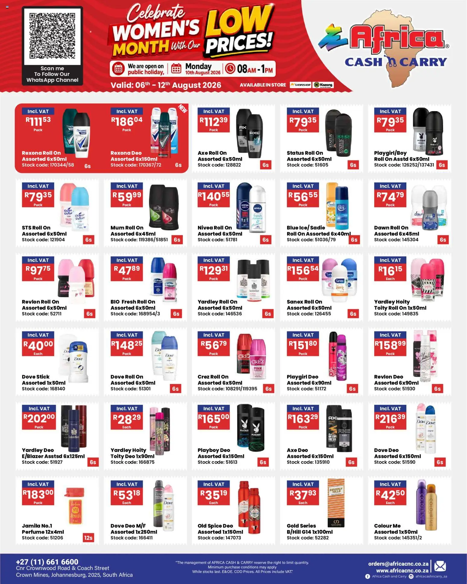 New Africa Cash & Carry catalogue – valid from 06/08/2026 | Page: 6 | Products: Perfume, Stock