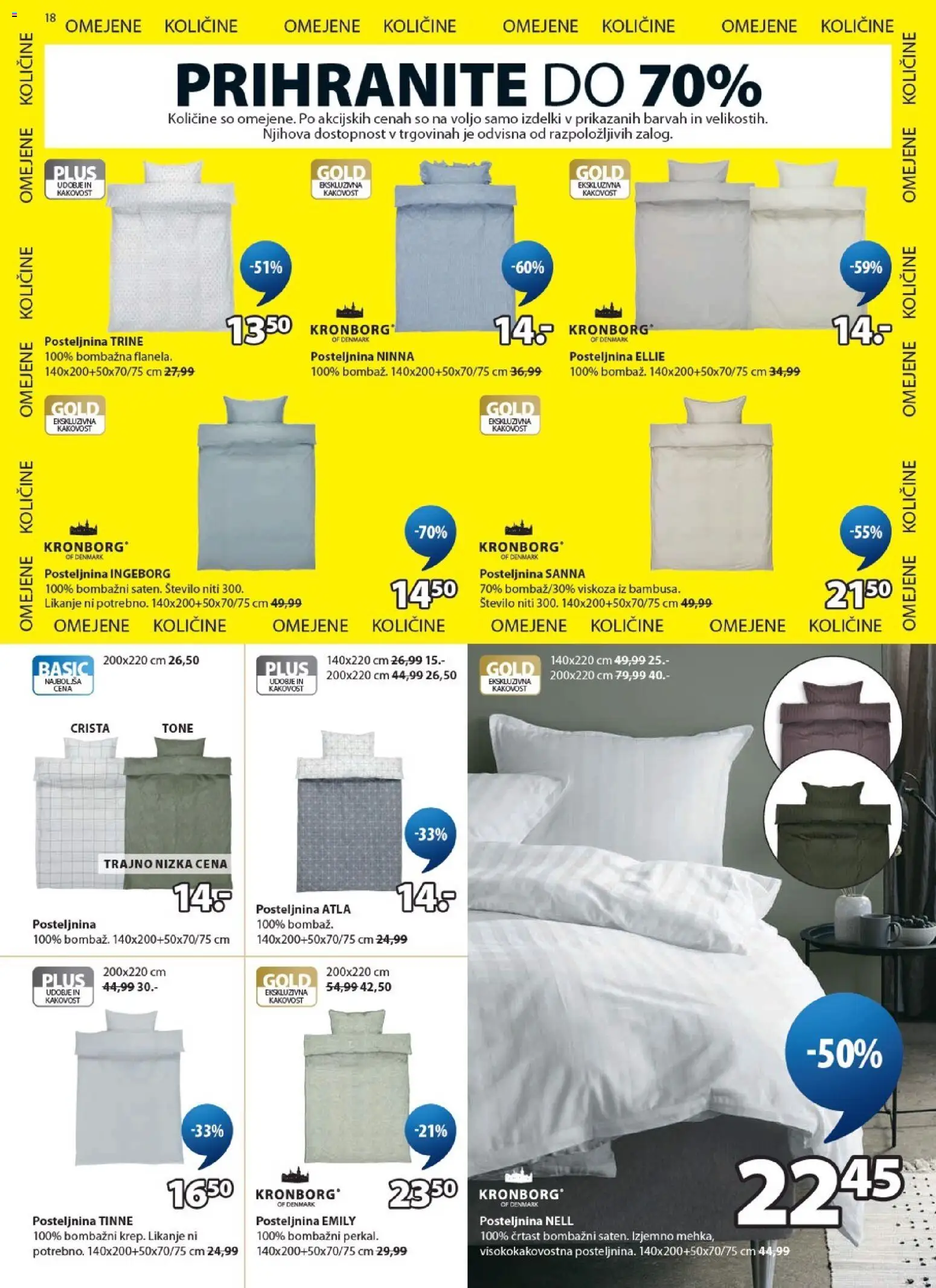 Novi JYSK katalog ponudbe – veljaven od 03.06.2026 | Stran: 18 | Izdelki: Posteljnina