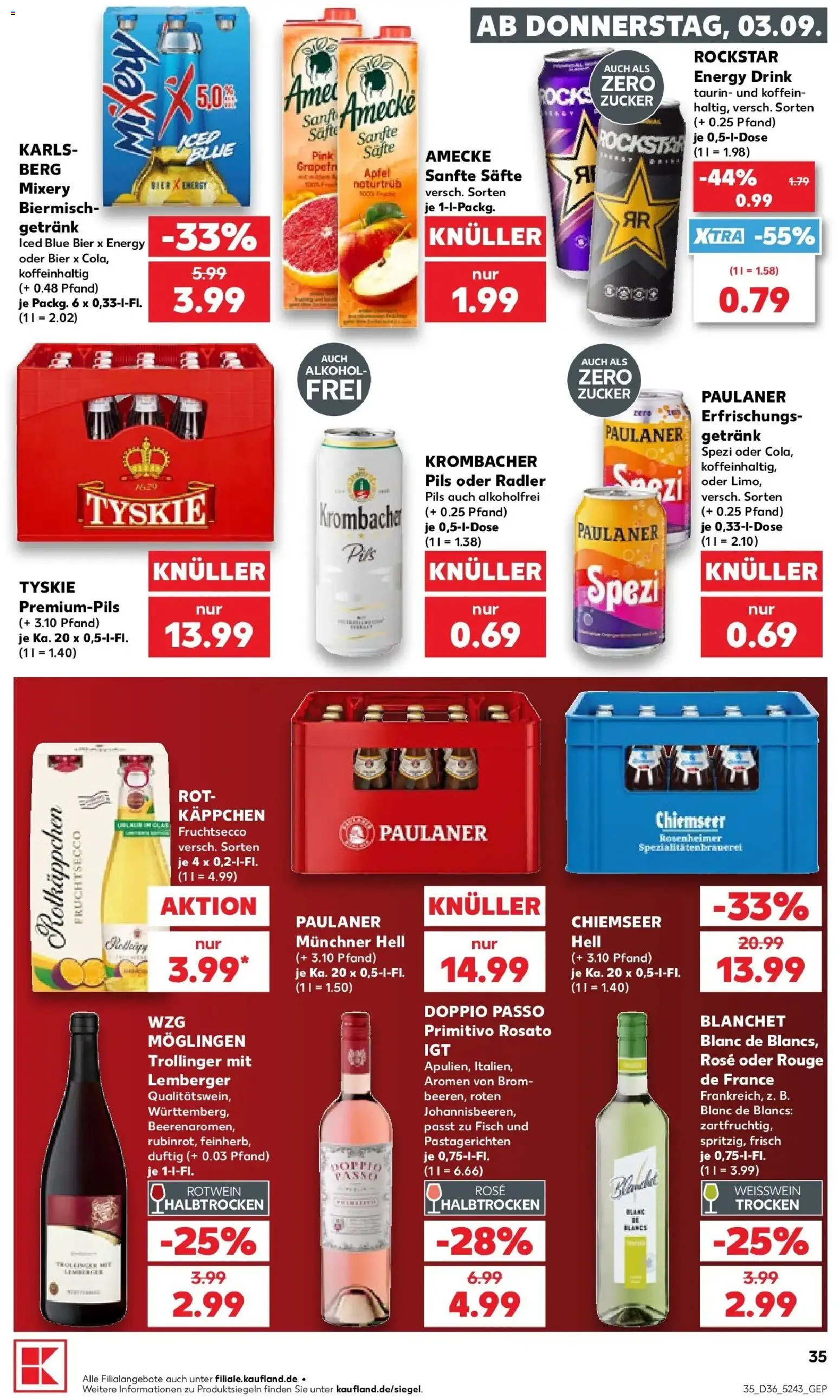 Prospekt Kaufland ab 31.08.2026 » Angebote Online zum Blättern | Seite: 44 | Produkte: Bier, Weißwein, Pils, Paulaner